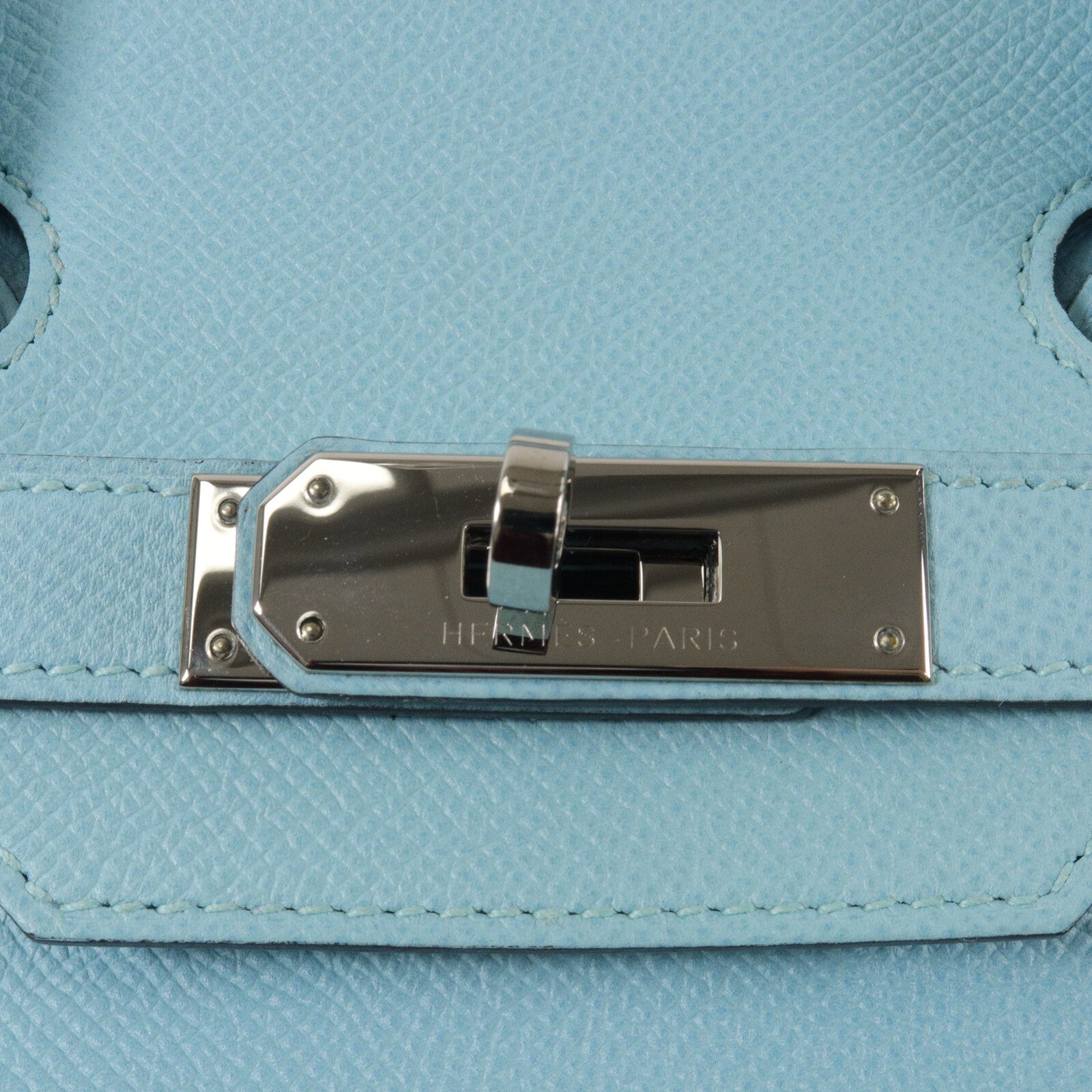 HERMES Epsom皮革Birkin 30手挽袋Blue Atoll