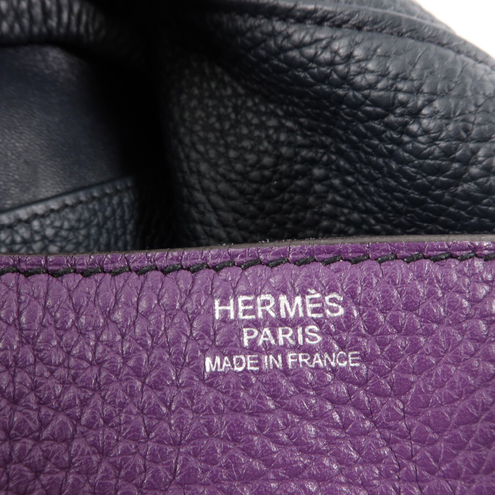 HERMES Clemence皮革Lindy 30手挽肩背兩用袋Ultraviolet/Bleu Obs