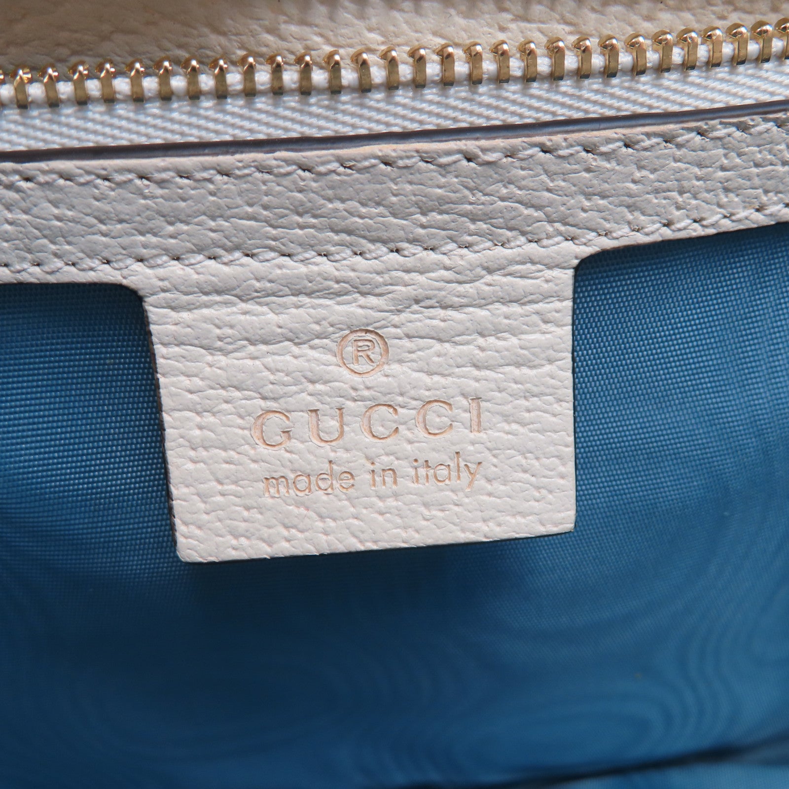 GUCCI 【激減優惠】牛皮皮革Sylvie金扣肩背袋白色
