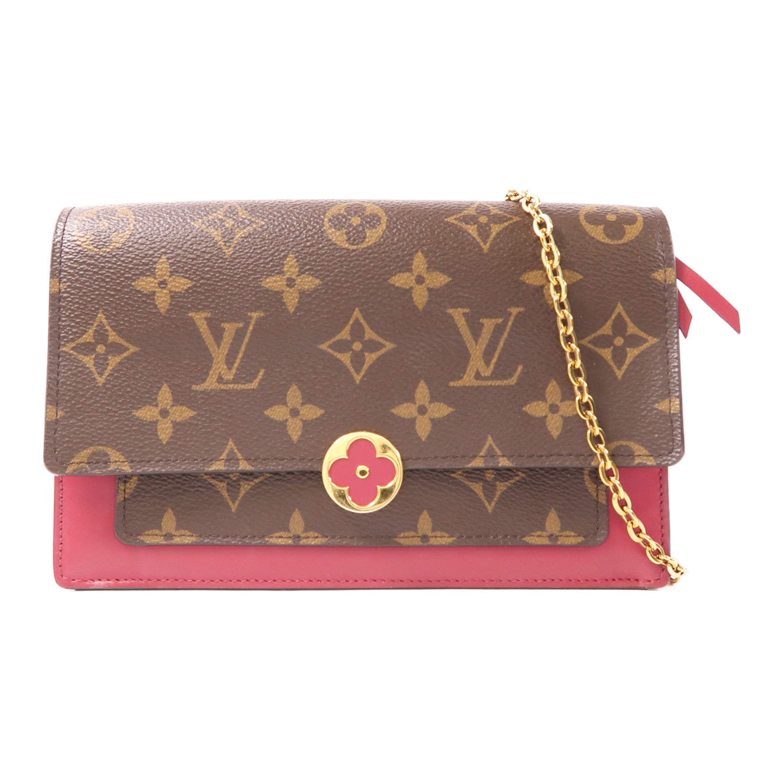 LOUIS VUITTON LV GHW Portefeuille Flore Chain Shoulder Bag M69578 Monogram Brown