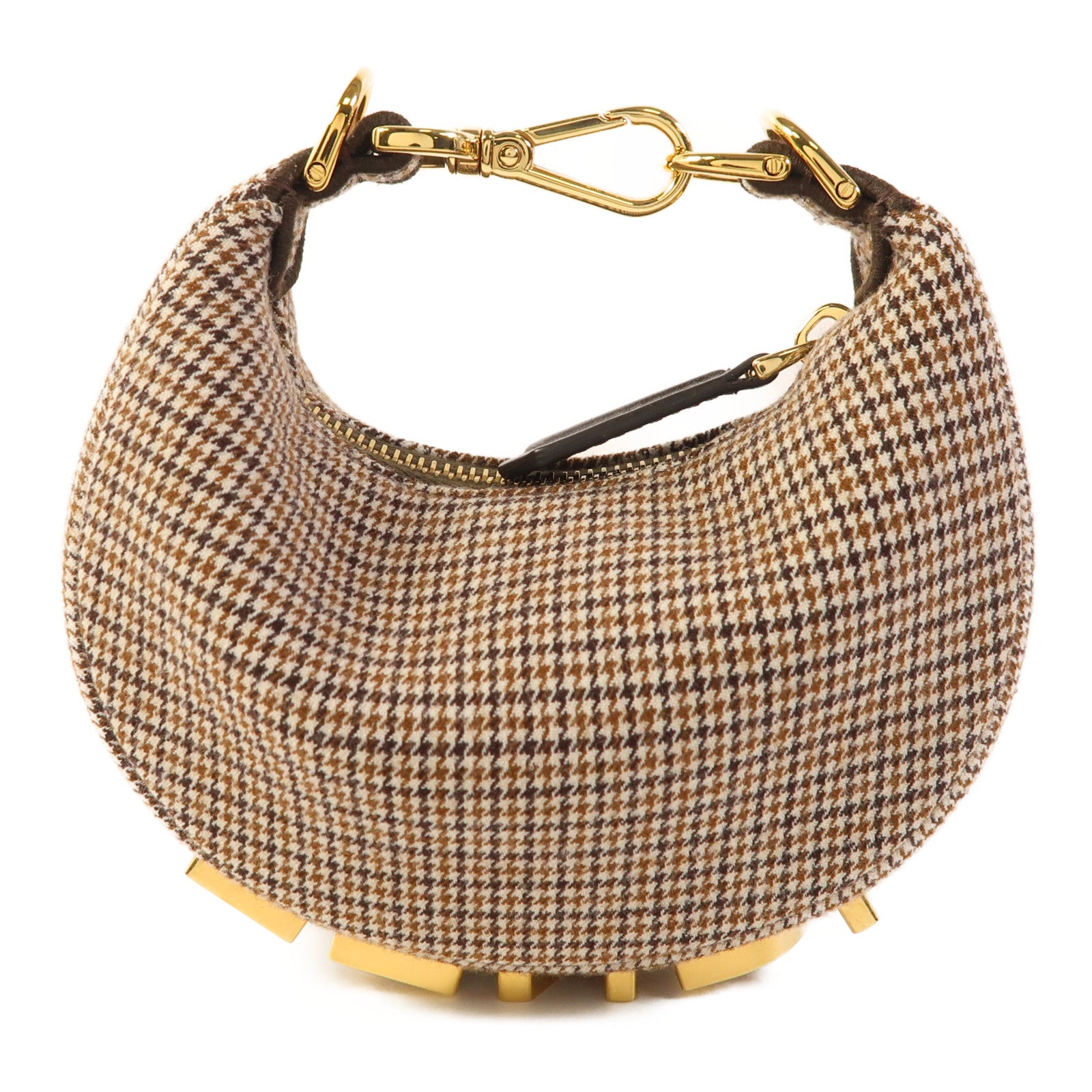 FENDI 羊毛Nano Fendigraphy金扣手挽袋