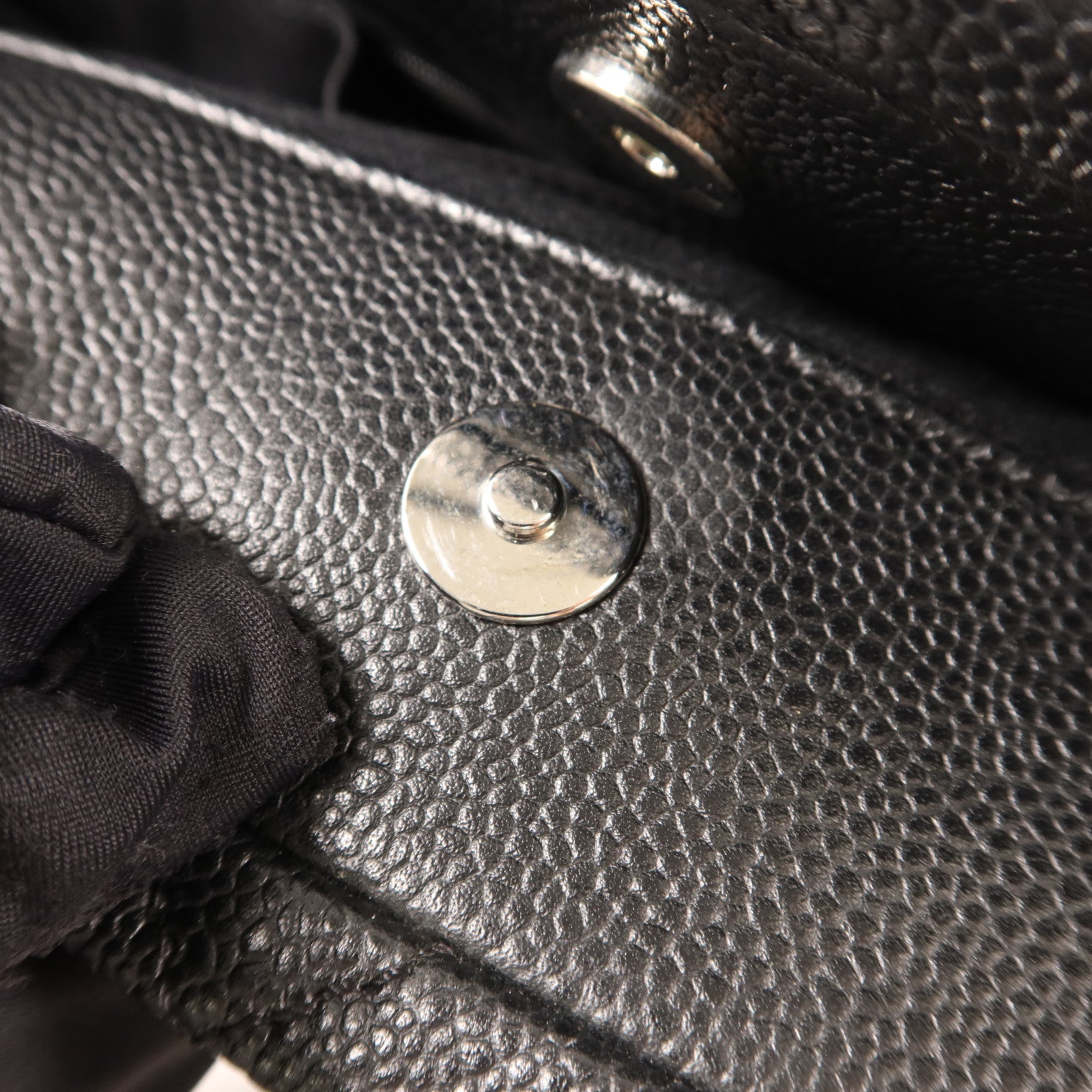 CHANEL 牛皮皮革Tote Bag銀扣鏈帶手挽袋