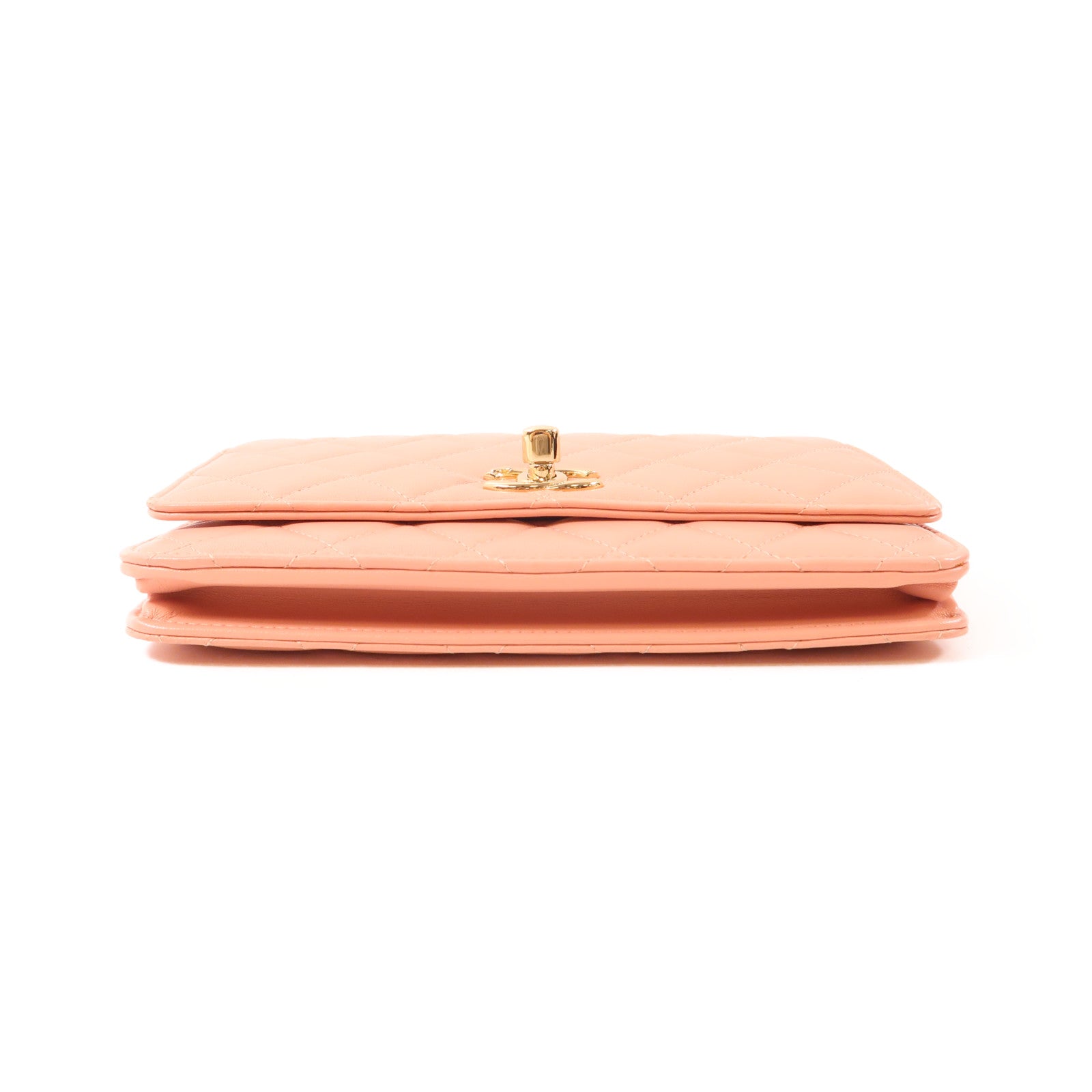 CHANEL CC GHW Chain Shoulder Bag Lambskin Leather Pink