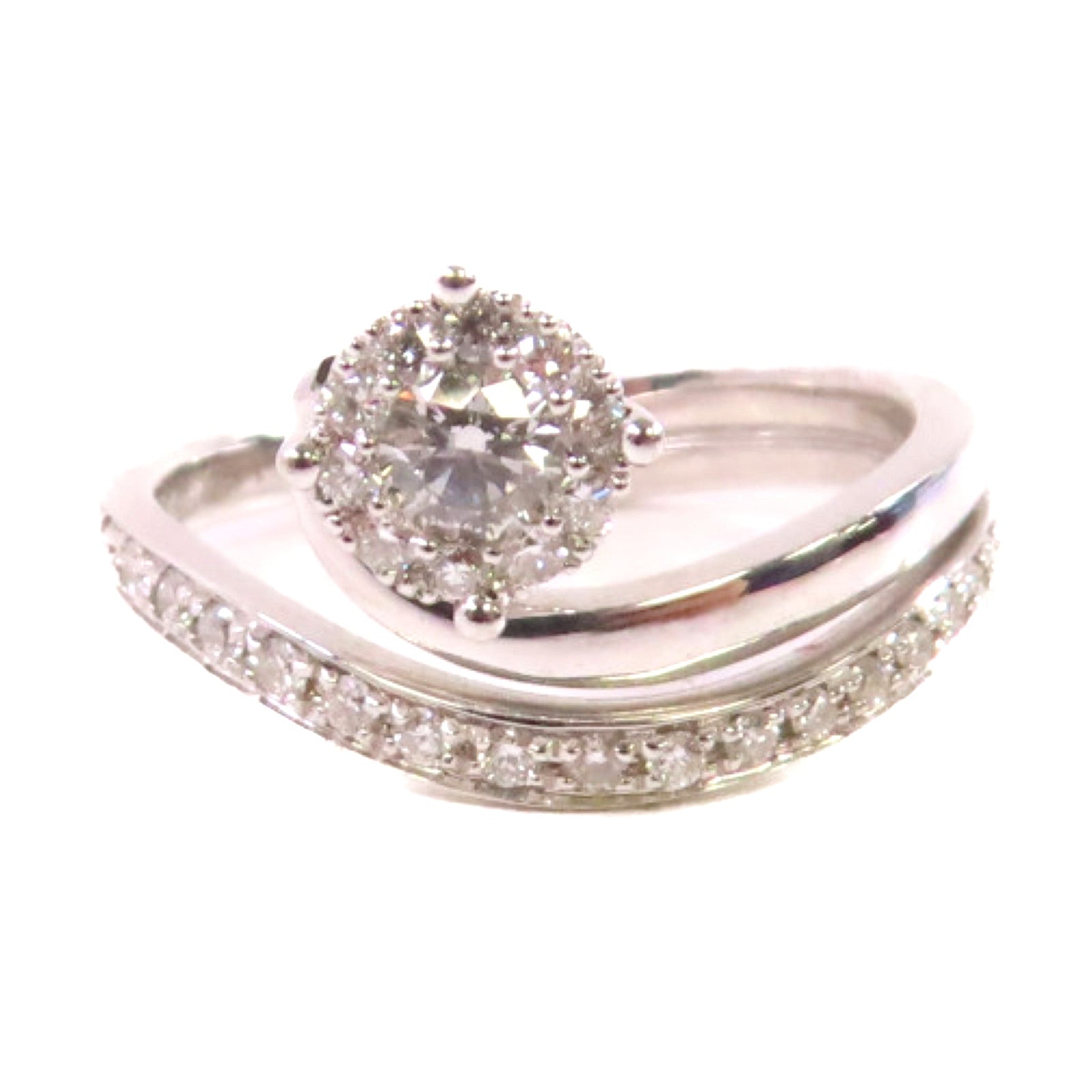 JEWELRY 18K白金/0.12ct鑽石Diamond Ring戒指US#4.75