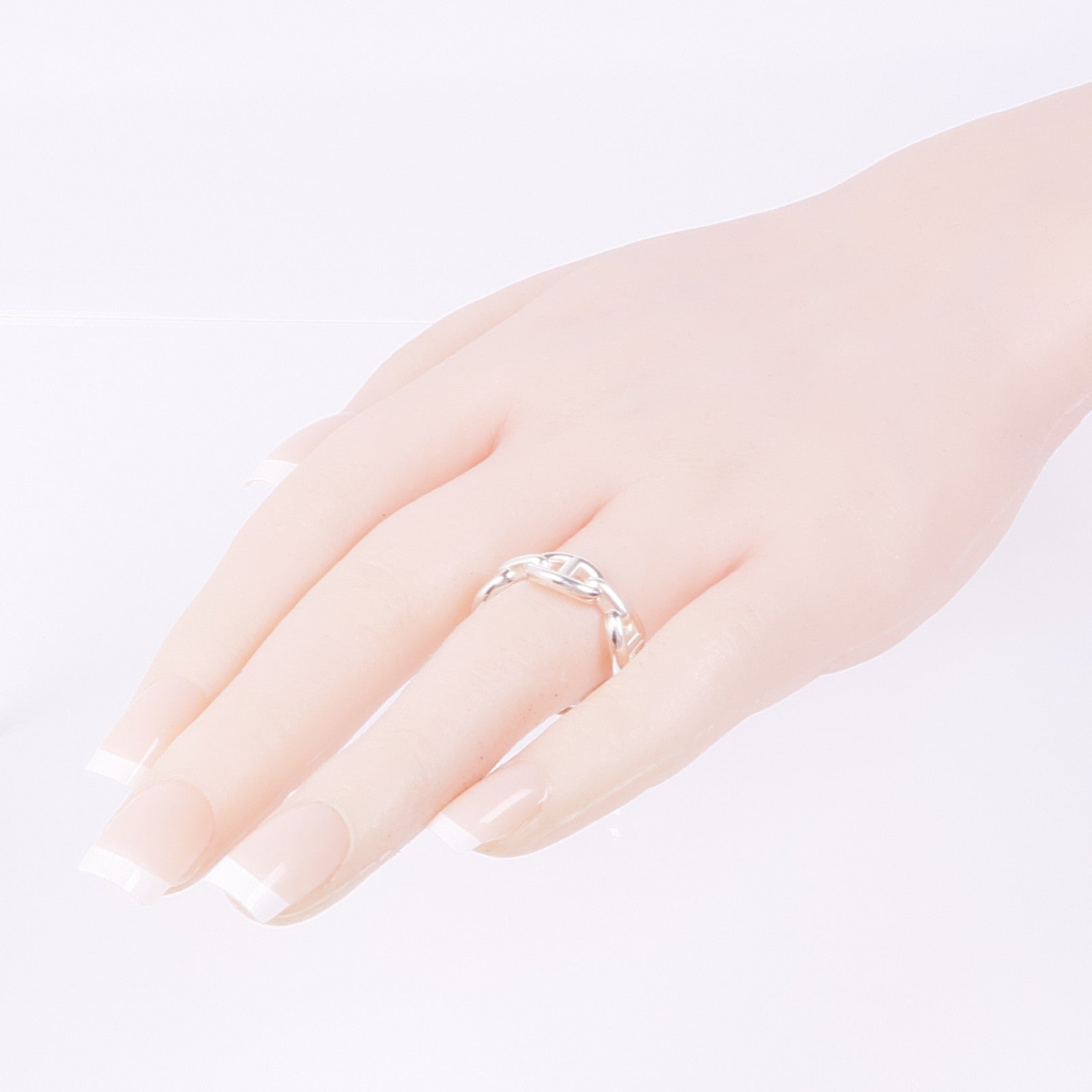 HERMES 925純銀Chaine d'ancre Enchainee Ring戒指Hermes#57/US#8