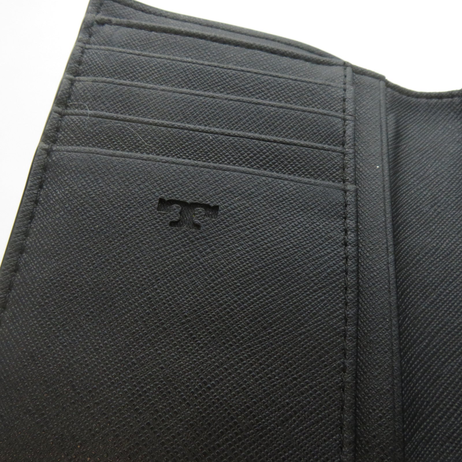 Tory Burch 【激減優惠】牛皮皮革Burch金扣錢包黑色