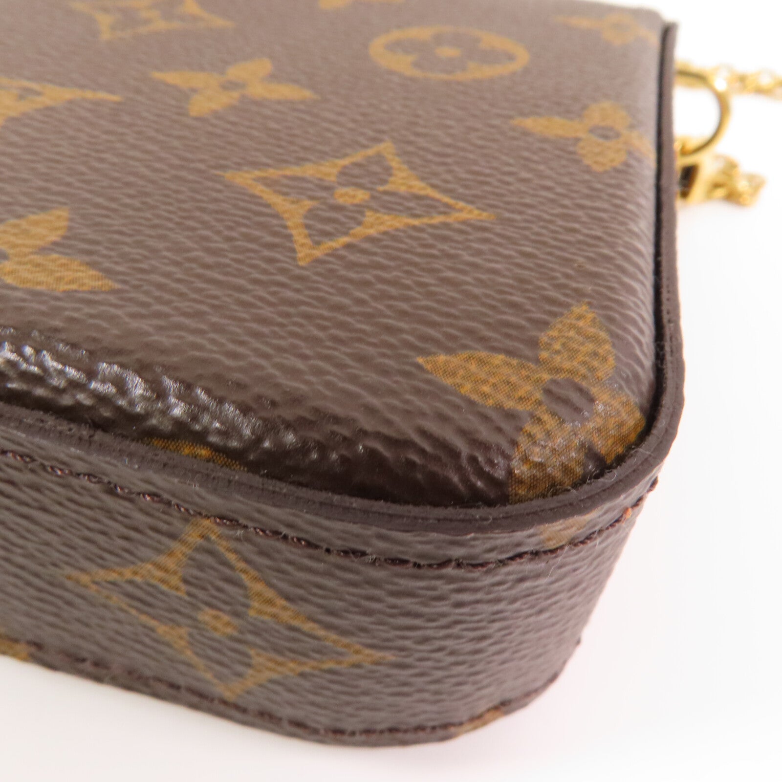 LOUIS VUITTON Monogram Felicie Pochette金扣鏈帶肩背袋