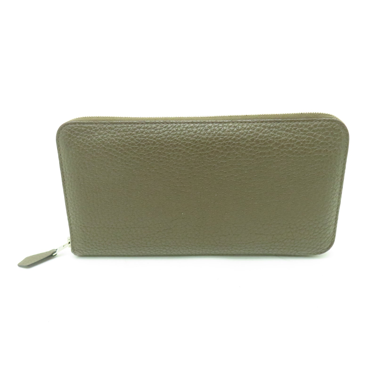 HERMES 【清倉大減價】Taurillon Clemence皮革Azap Classic Wallet銀扣長錢包灰色