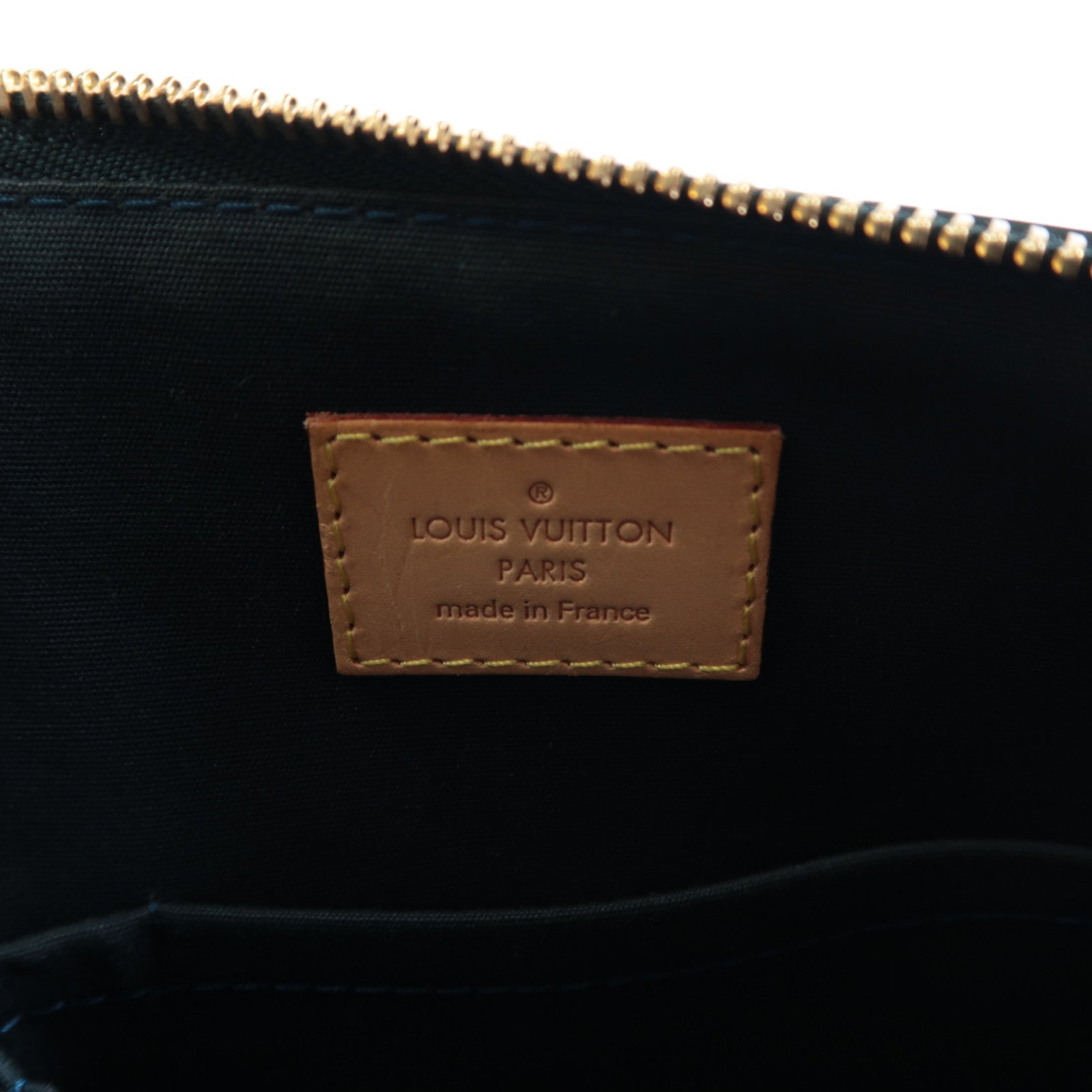 LOUIS VUITTON Monogram Vernis Bellevue PM金扣手挽袋綠色