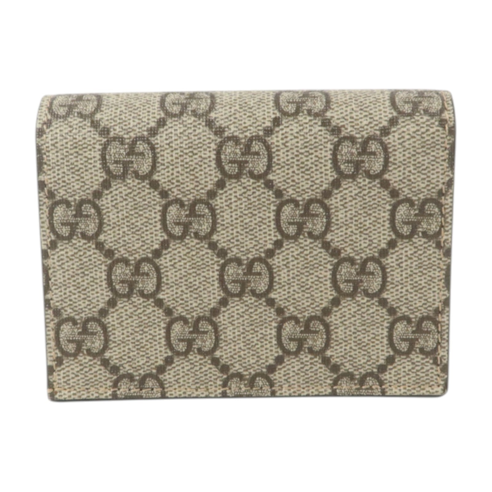 GUCCI 塗層帆布/牛皮皮革GG Marmont Card Case Wallet金扣錢包