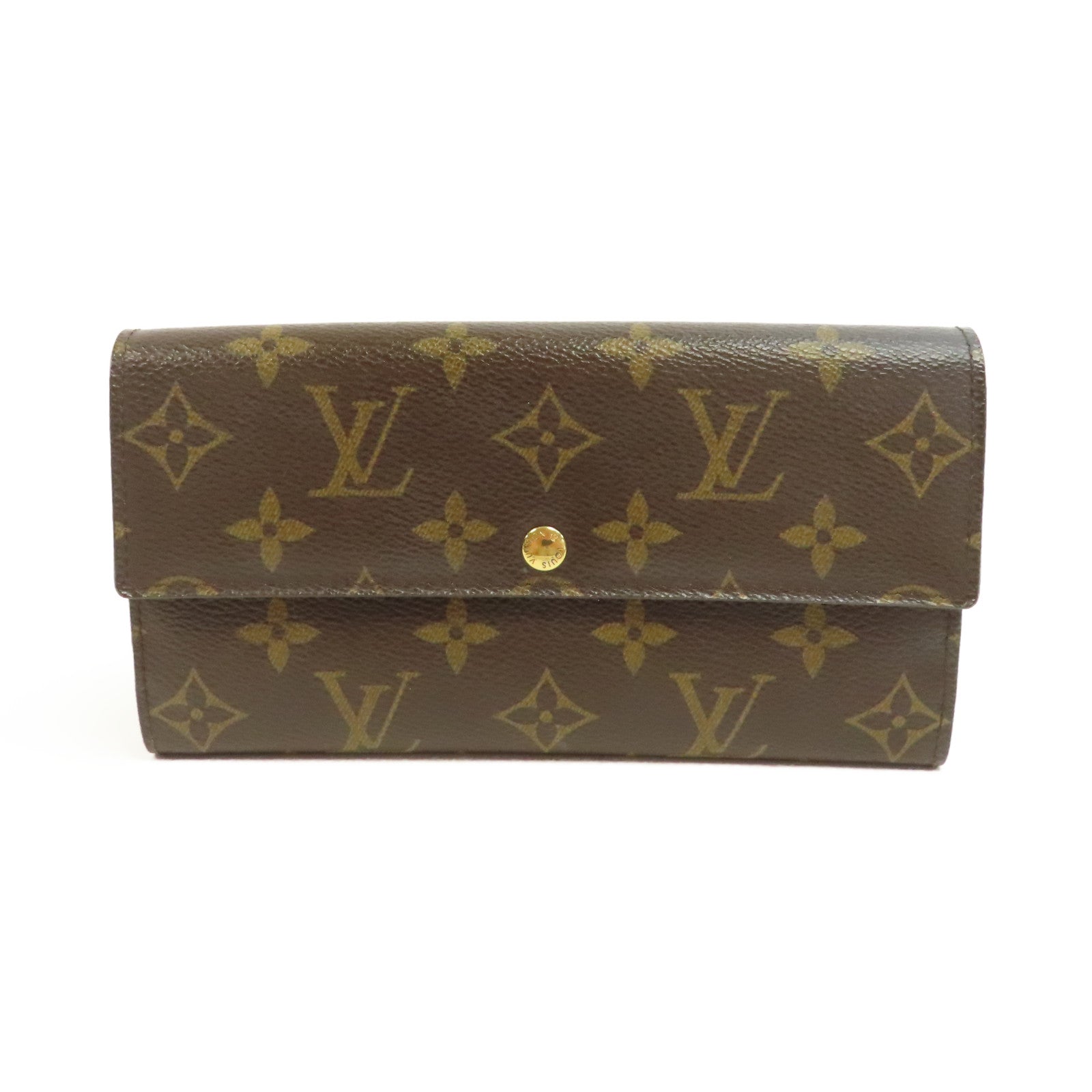 LOUIS VUITTON Monogram Sarah Long Wallet金扣長錢包啡色