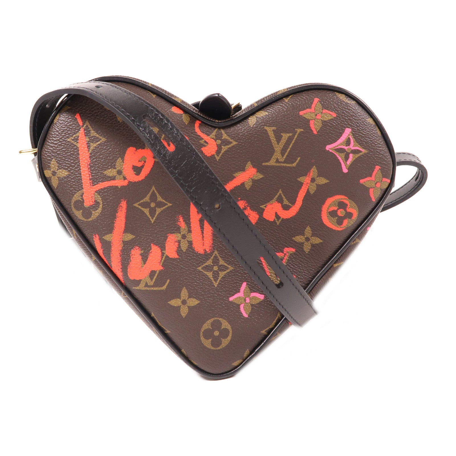 LOUIS VUITTON Monogram Sac Coeur Fall In Love金扣肩背袋棕色