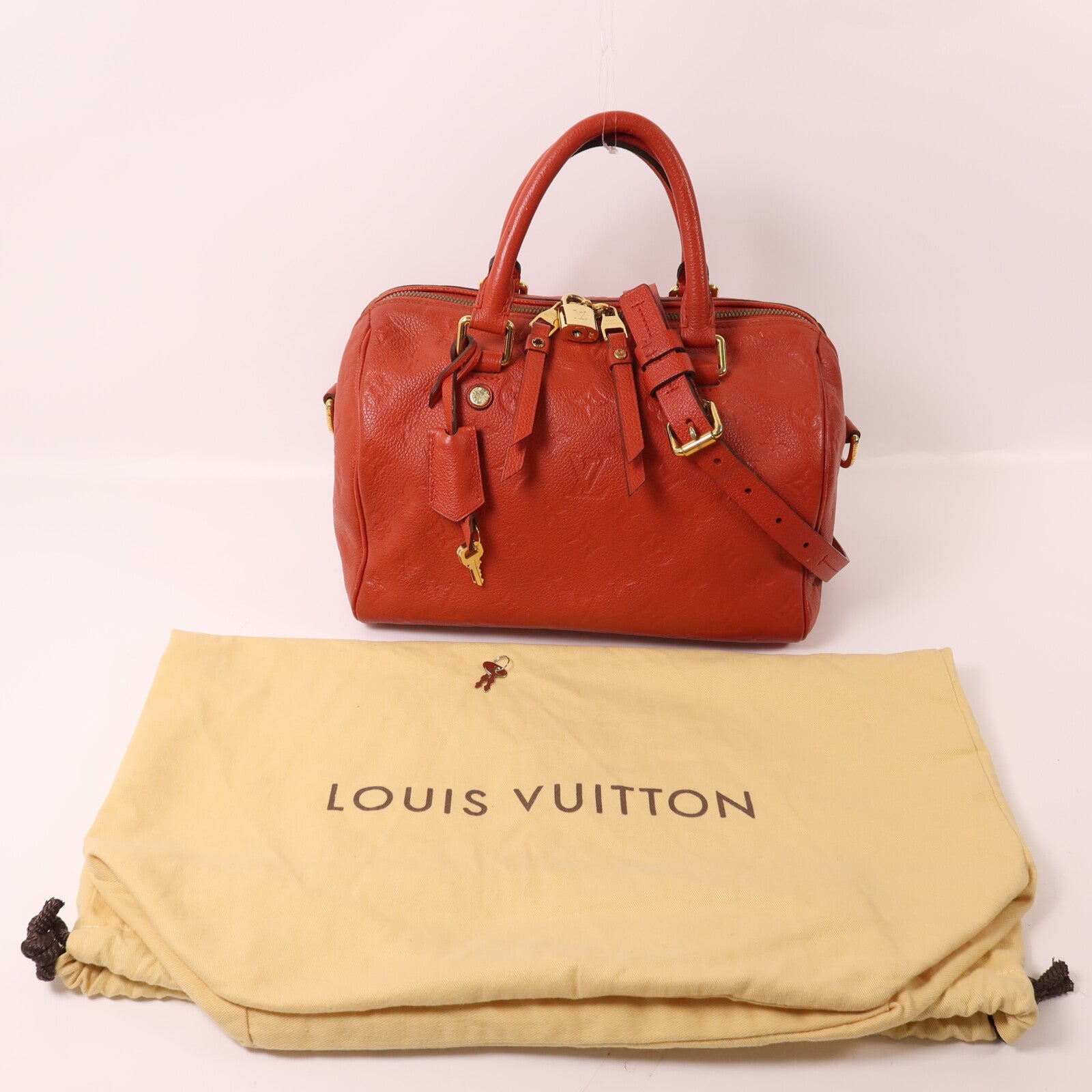 LOUIS VUITTON Monogram Empreinte Speedy Bandouliere 25手挽肩背兩用袋