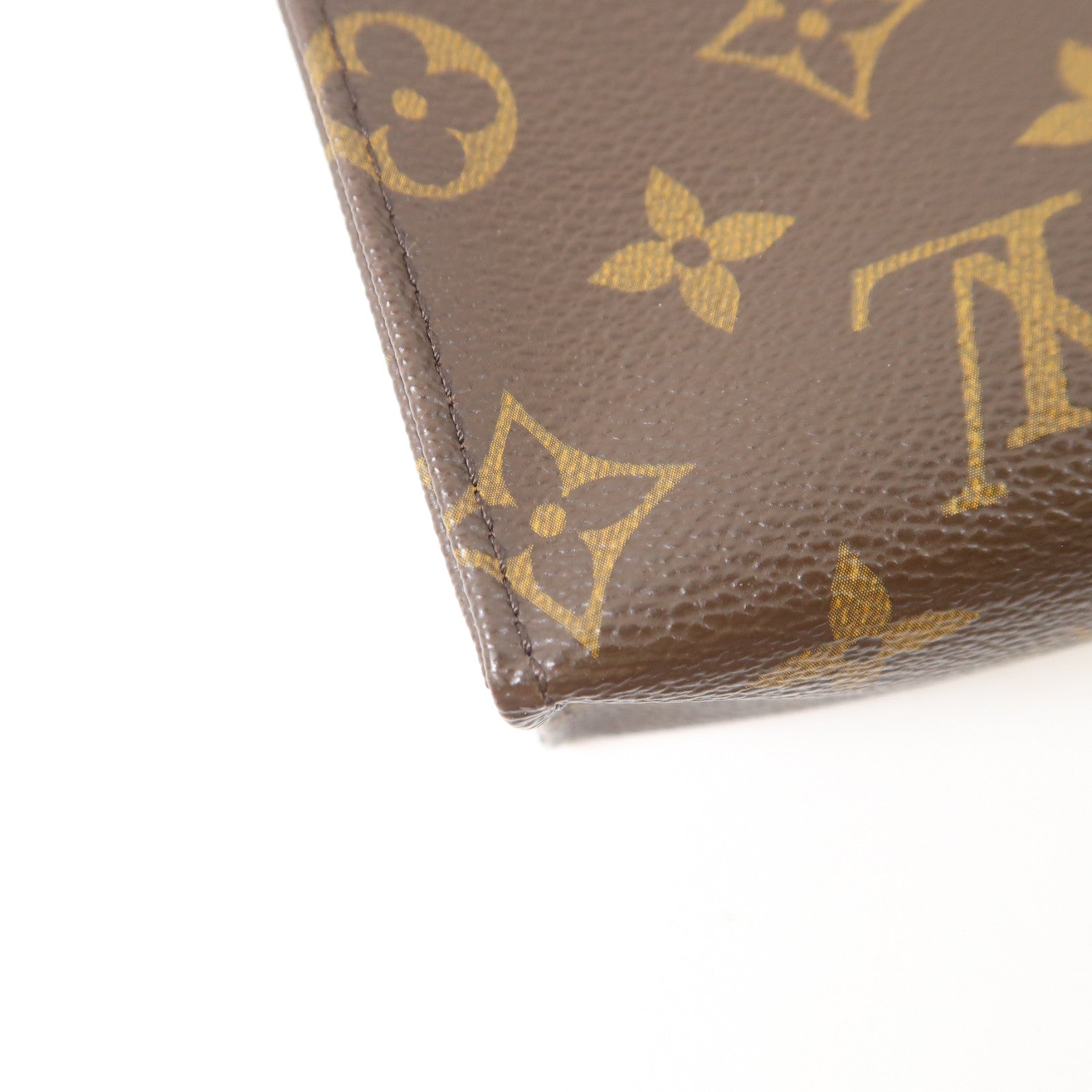 LOUIS VUITTON Monogram Toiletry Pouch金扣手拿包啡色