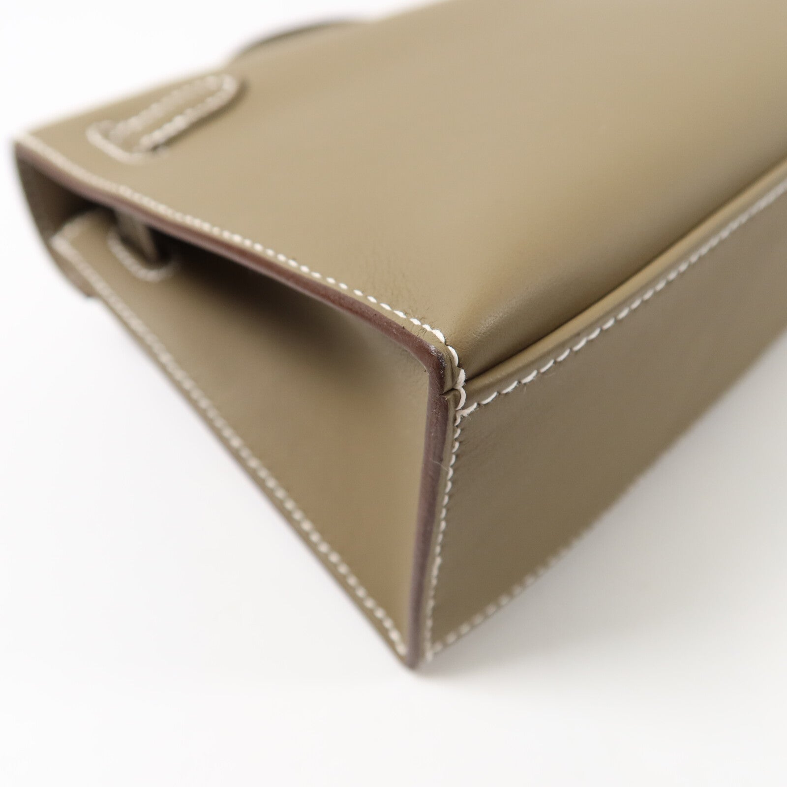 HERMES Swift皮革Kelly Pochette手挽袋Etoupe