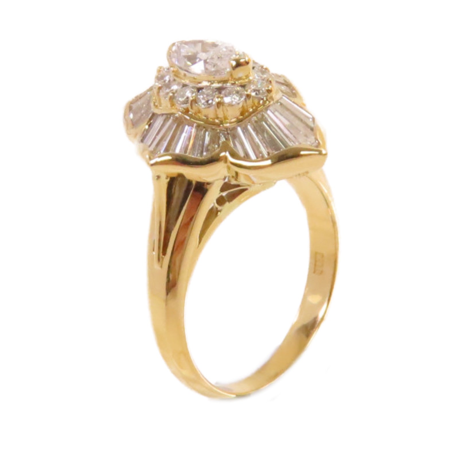 JEWELRY 18K黃金/0.47ct鑽石/1.46ct鑽石Diamond Ring戒指US#6