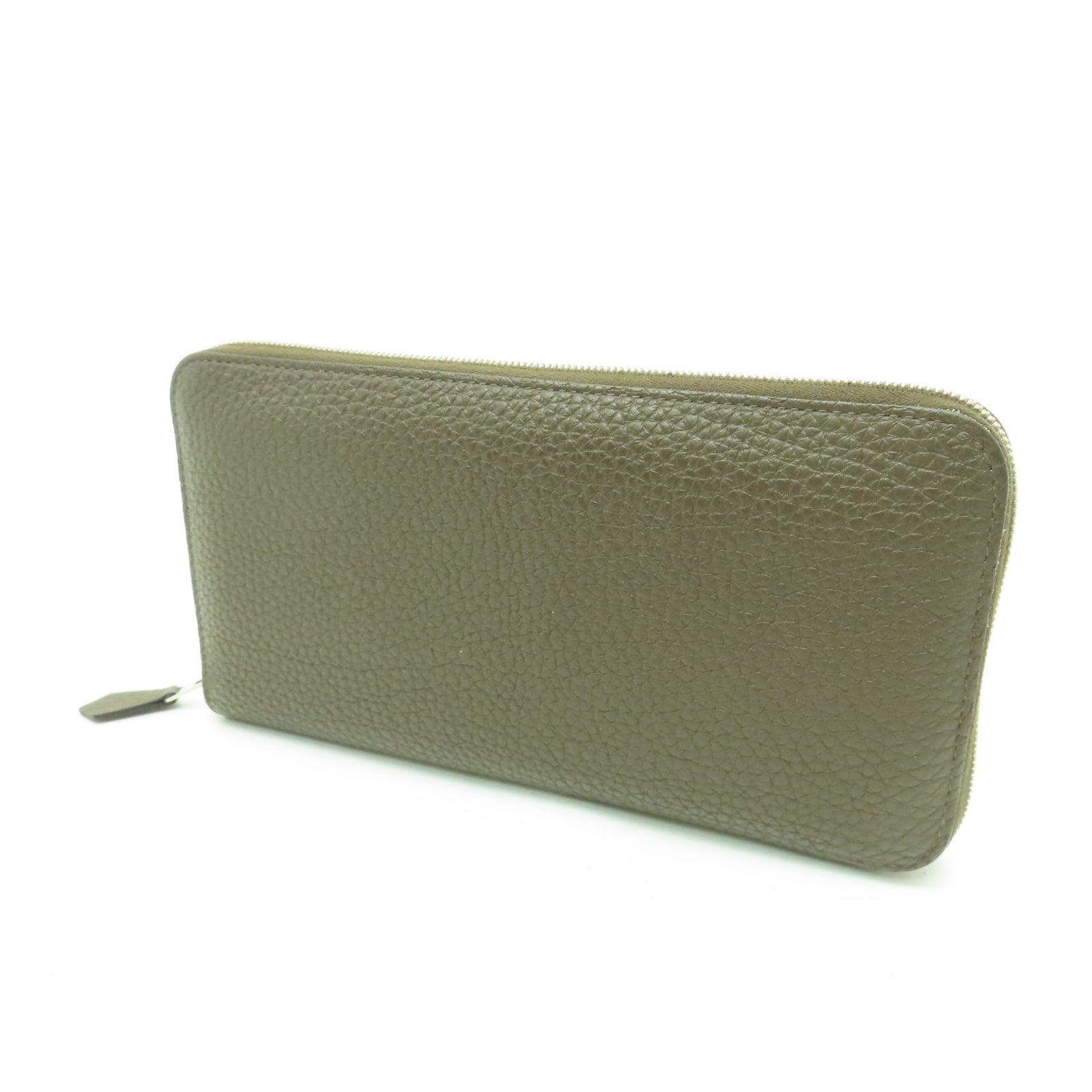 HERMES 【清倉大減價】Taurillon Clemence皮革Azap Classic Wallet銀扣長錢包灰色