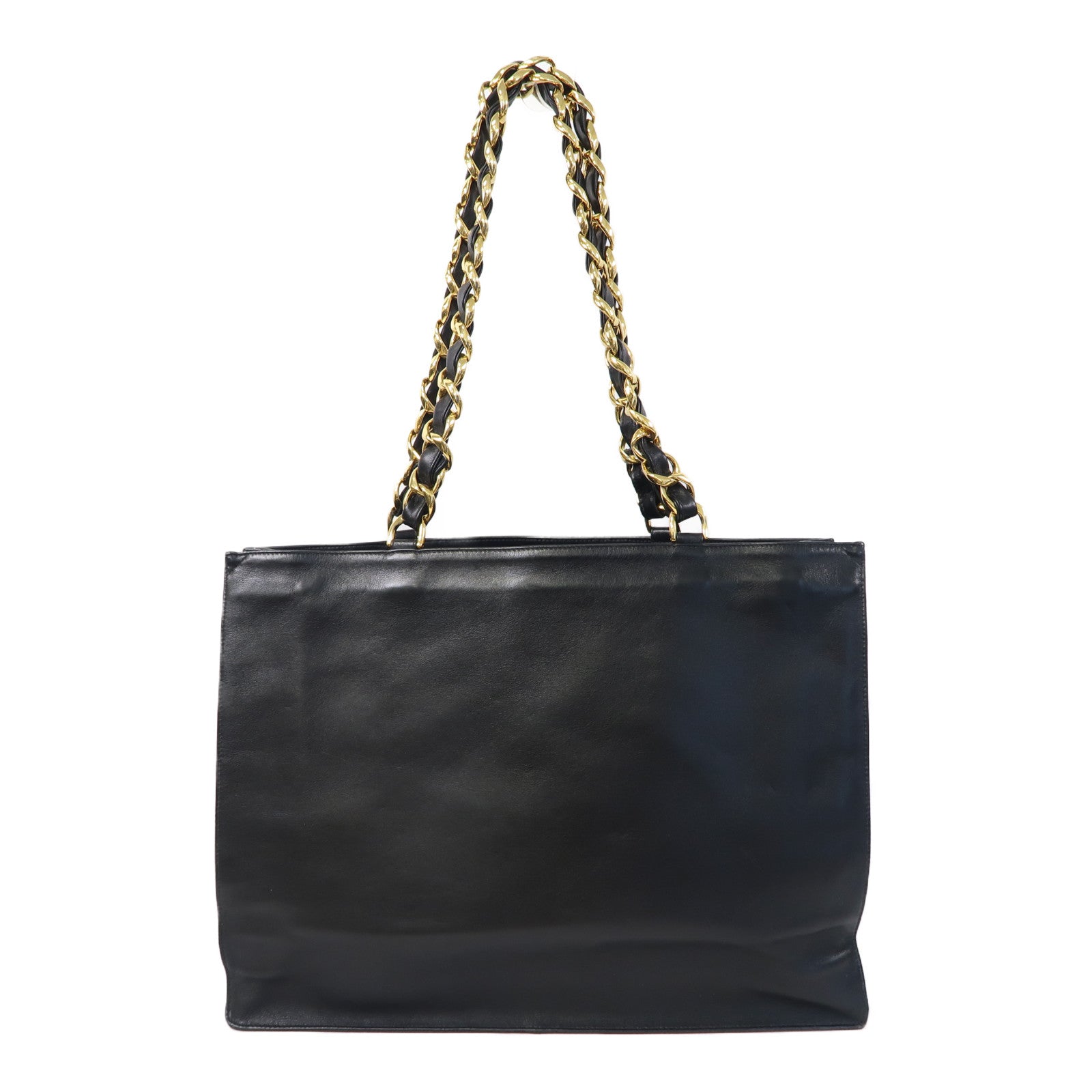 CHANEL 【激減優惠】牛皮皮革Totebag金扣手挽袋黑色