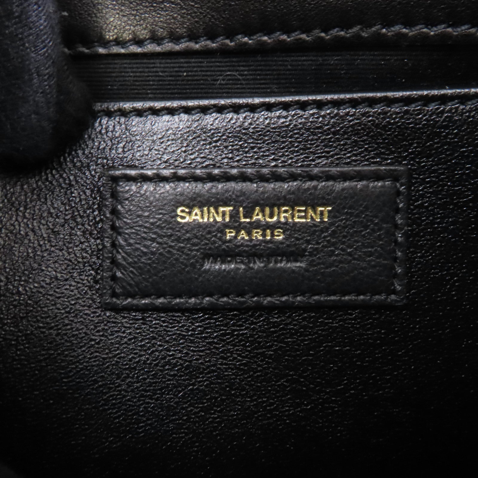 SAINT LAURENT 羊皮皮革Mini Nolita Bag金扣鏈帶肩背袋黑色