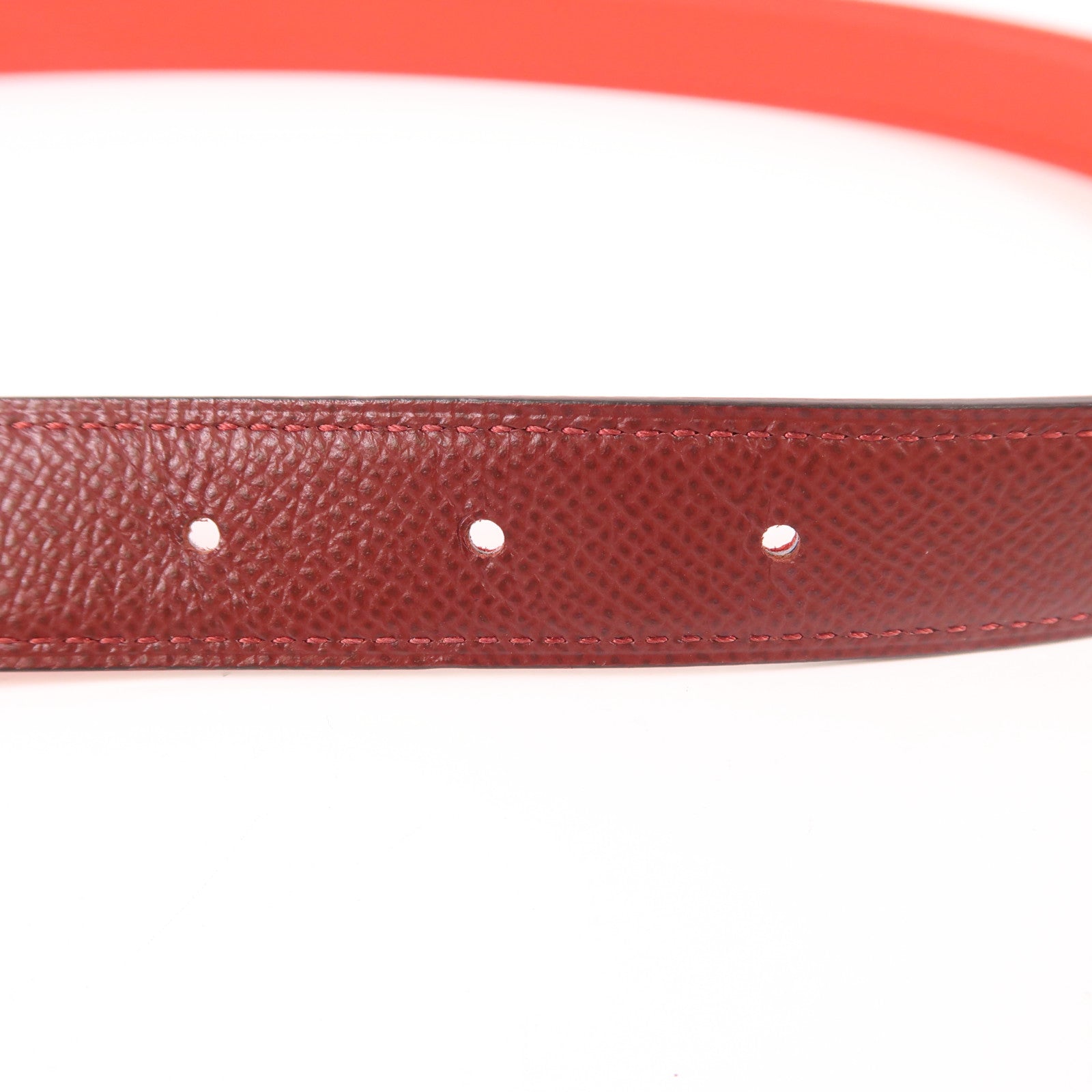 HERMES Epsom/Swift皮革H Cursives Belt金扣皮帶Rouge De Rouge/Rouge H