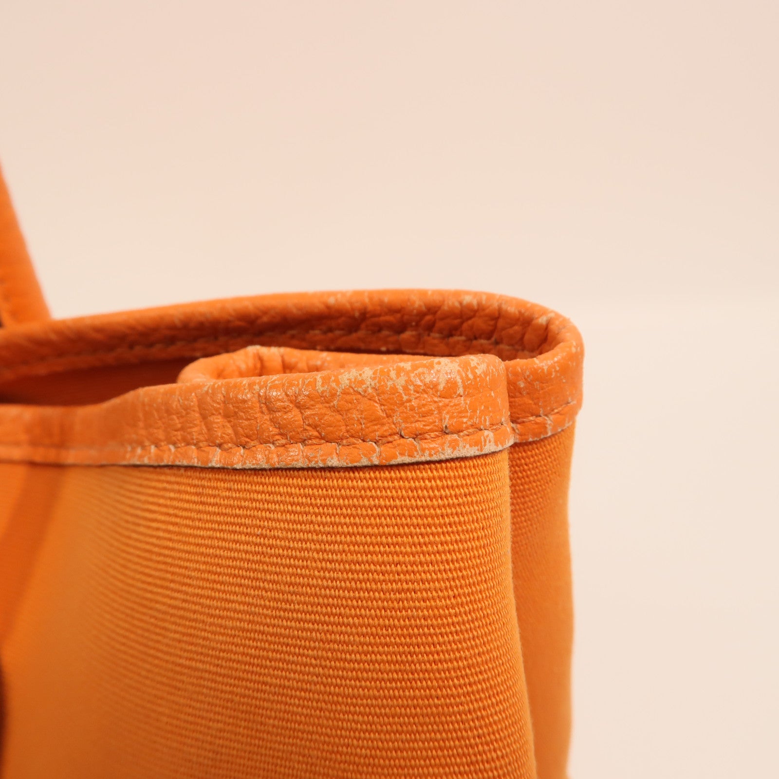 HERMES 帆布Garden Party TPM銀扣手挽袋Orange
