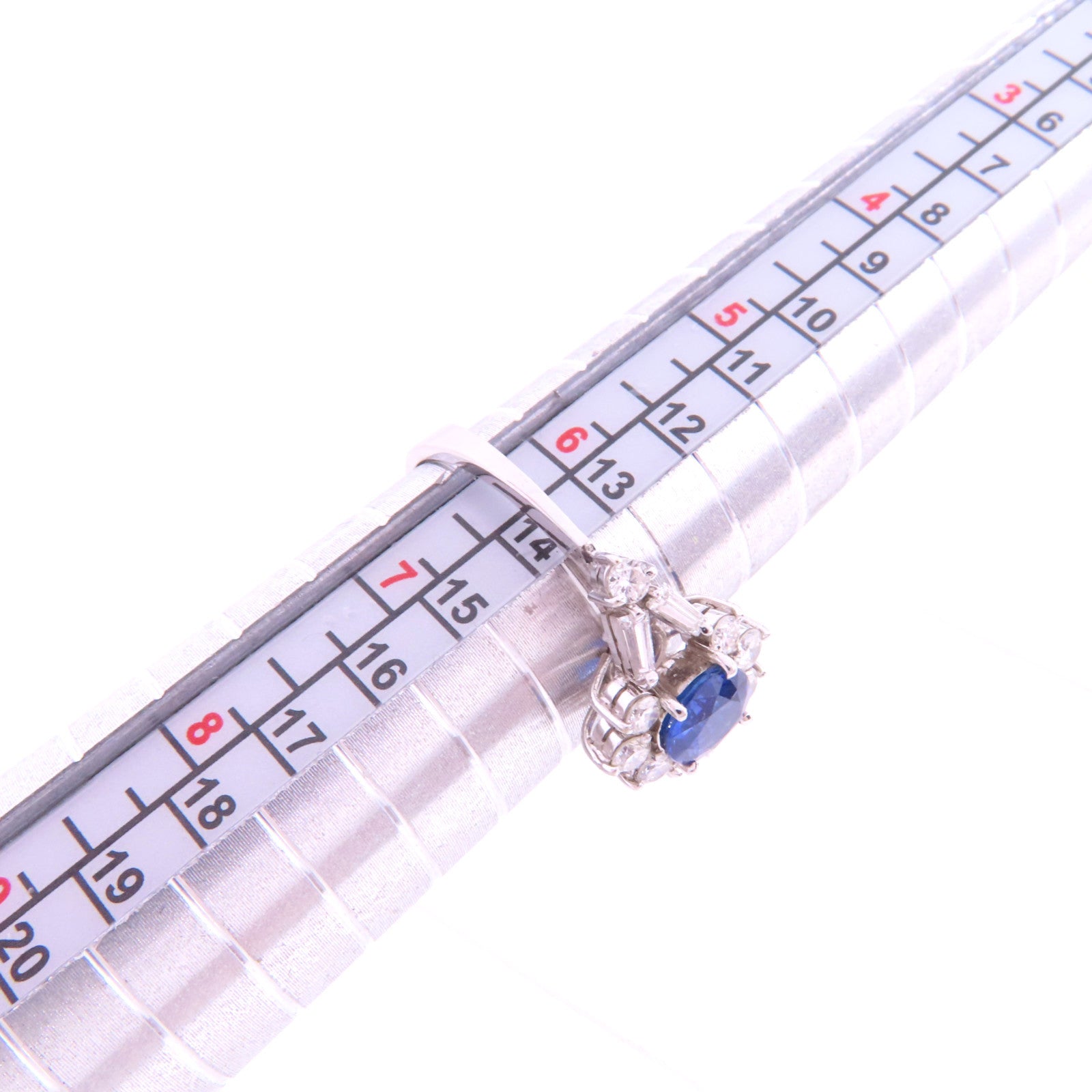 JEWELRY 【激減優惠】18K白金/藍寶石/鑽石Sapphire Diamond Ring戒指US#6.25