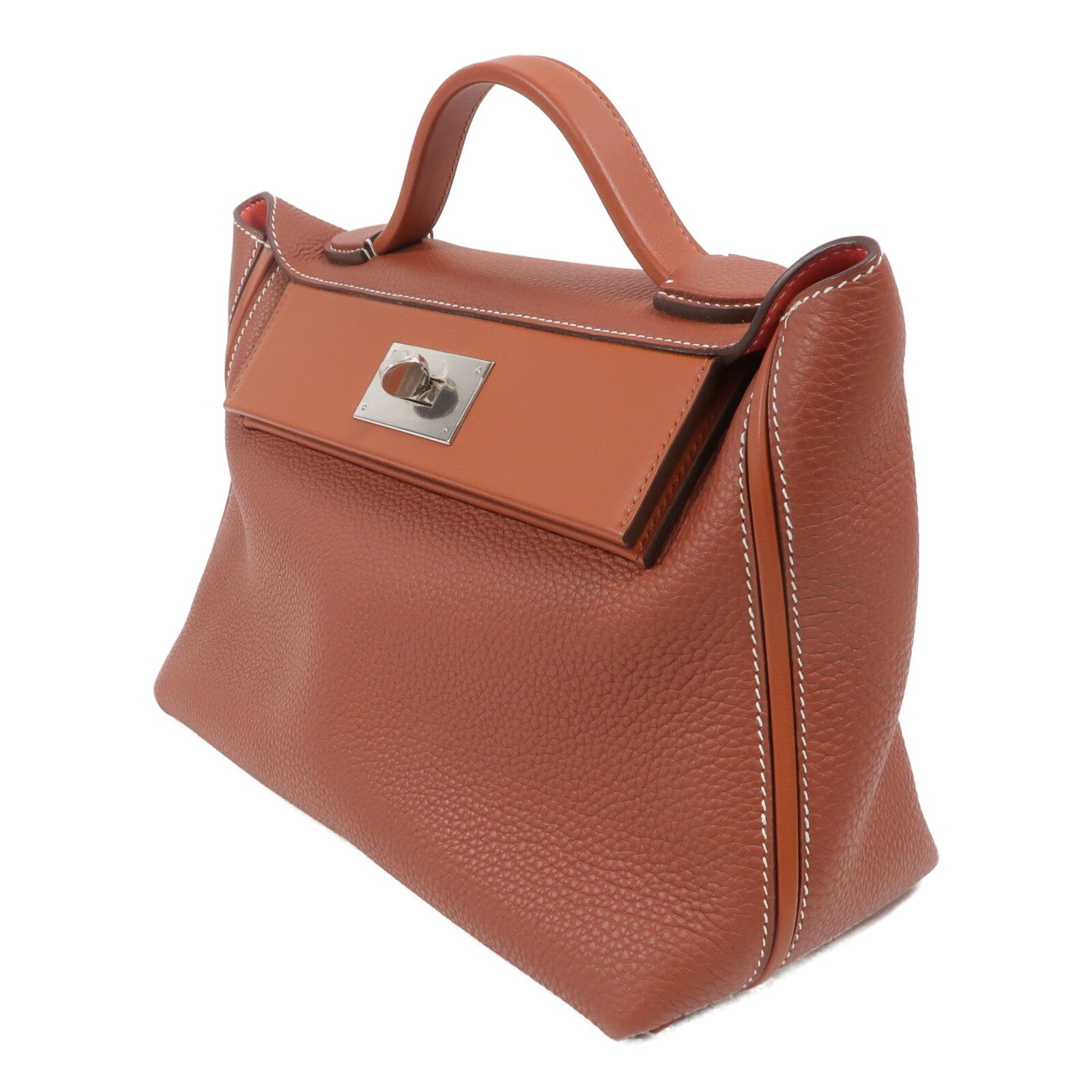 HERMES Togo/Swift皮革24/24 29cm手挽肩背兩用袋Sienne/Cuivre/Rose