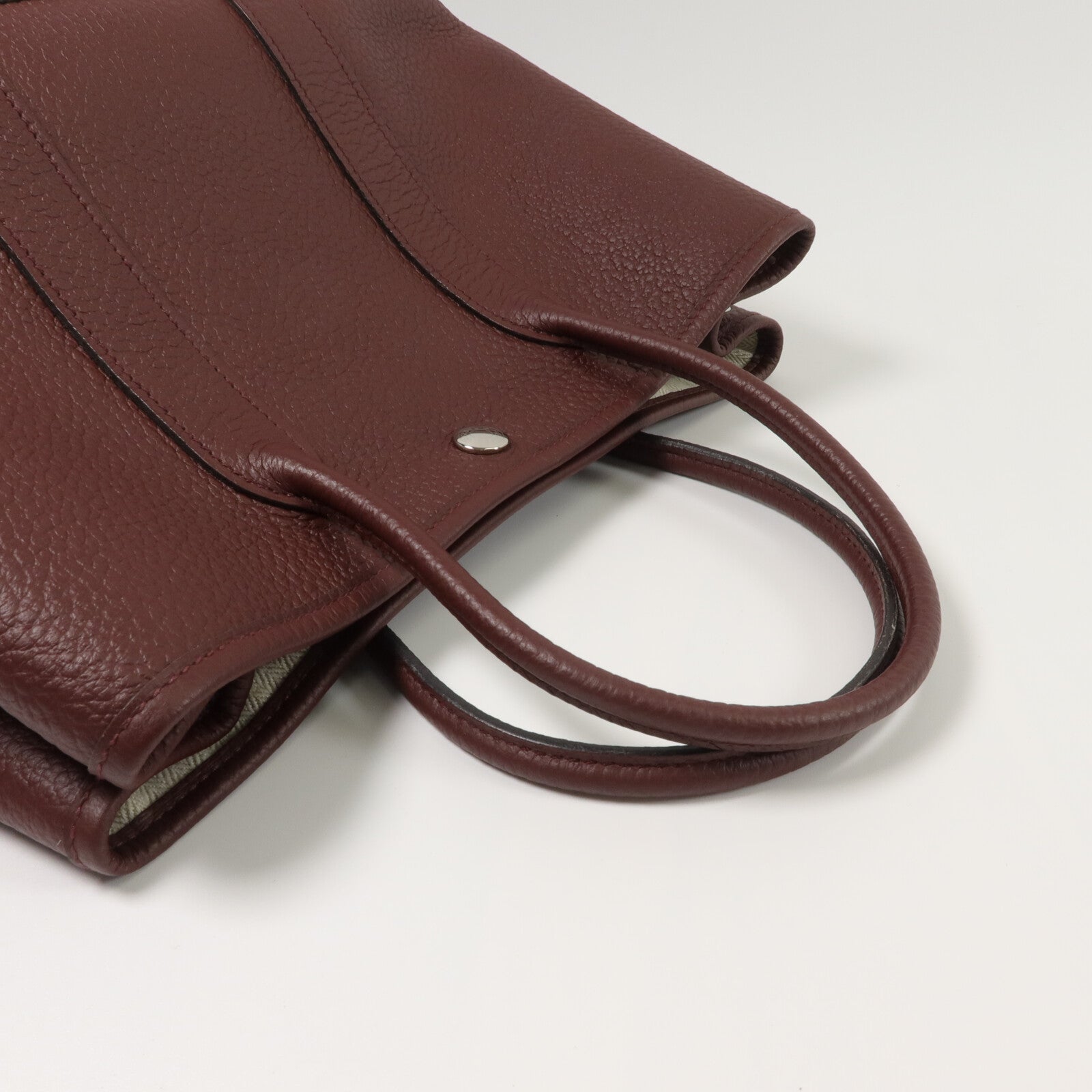HERMES Country皮革Garden Party TPM手挽袋Bordeaux