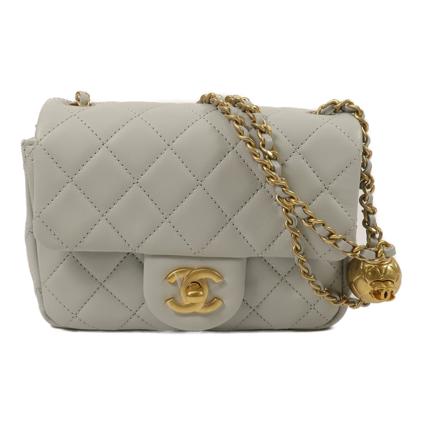 CHANEL 羊皮皮革Mini Classic 17鏈帶肩背袋