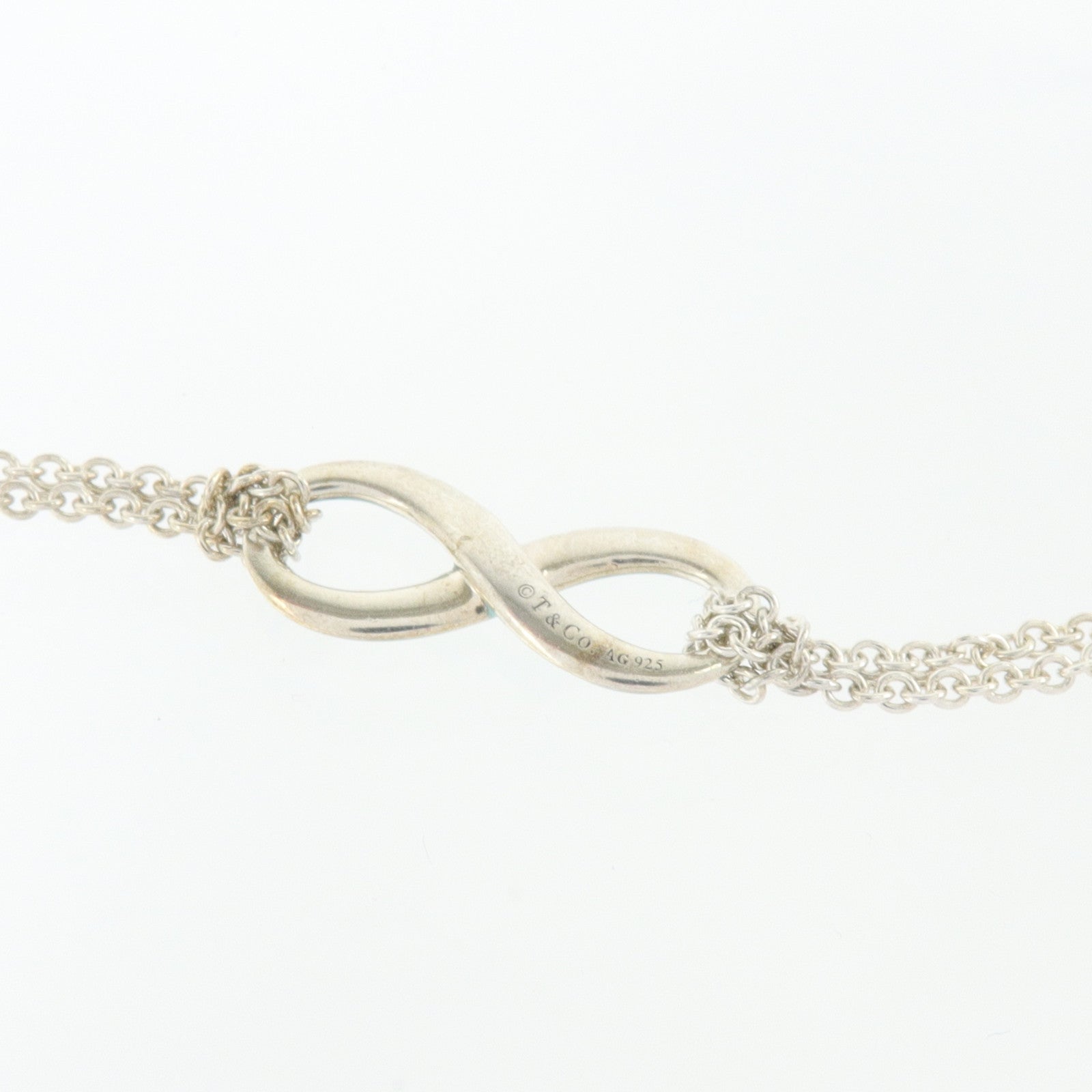 TIFFANY＆CO 925純銀/琺瑯Infinity Bracelet手鏈