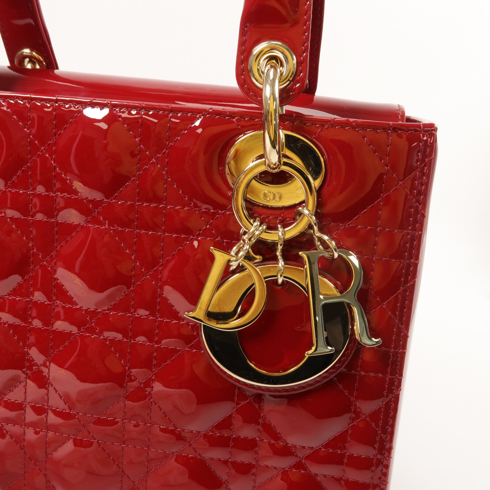 Dior 漆皮皮革Lady Dior Medium手挽肩背兩用袋