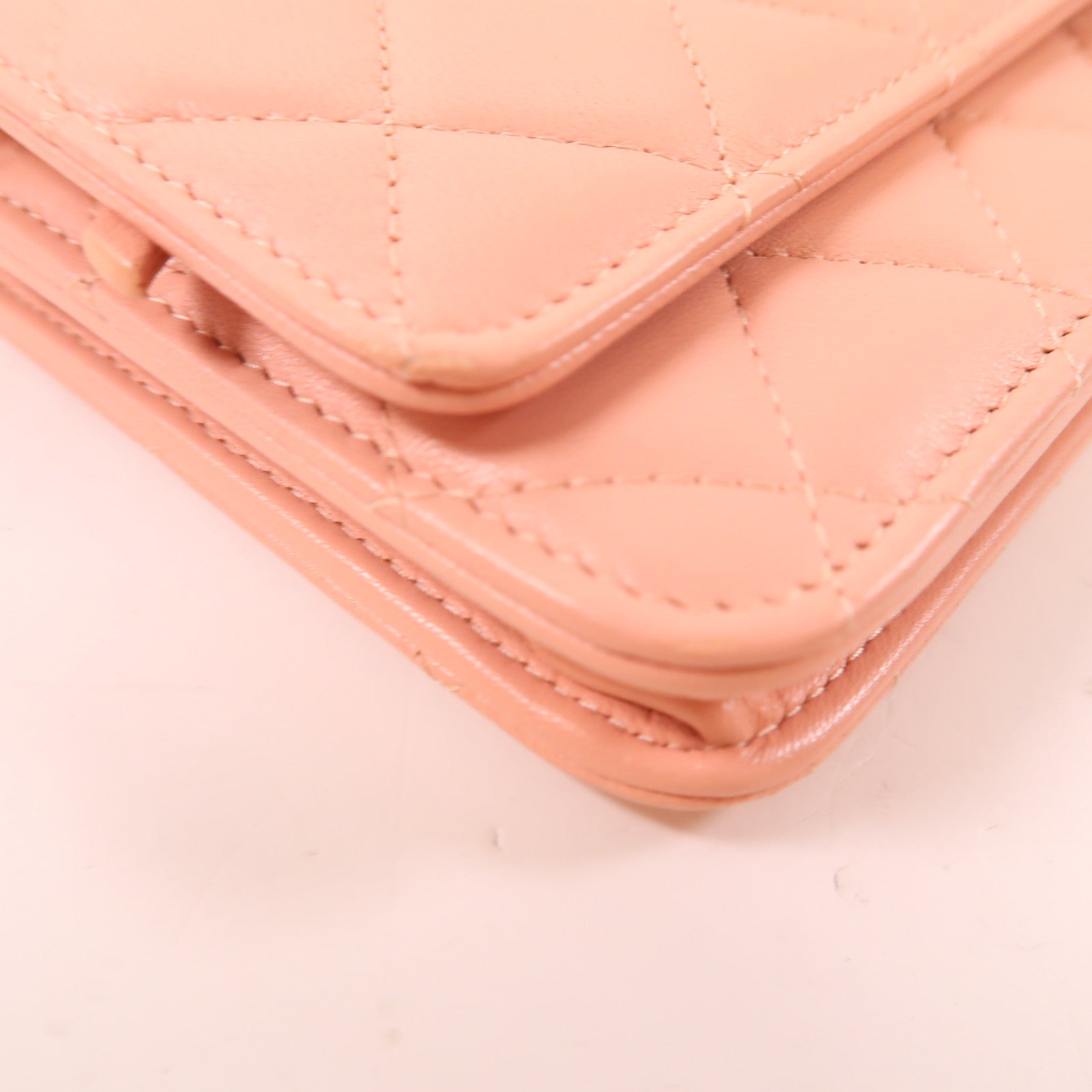 CHANEL CC GHW Chain Shoulder Bag Lambskin Leather Pink