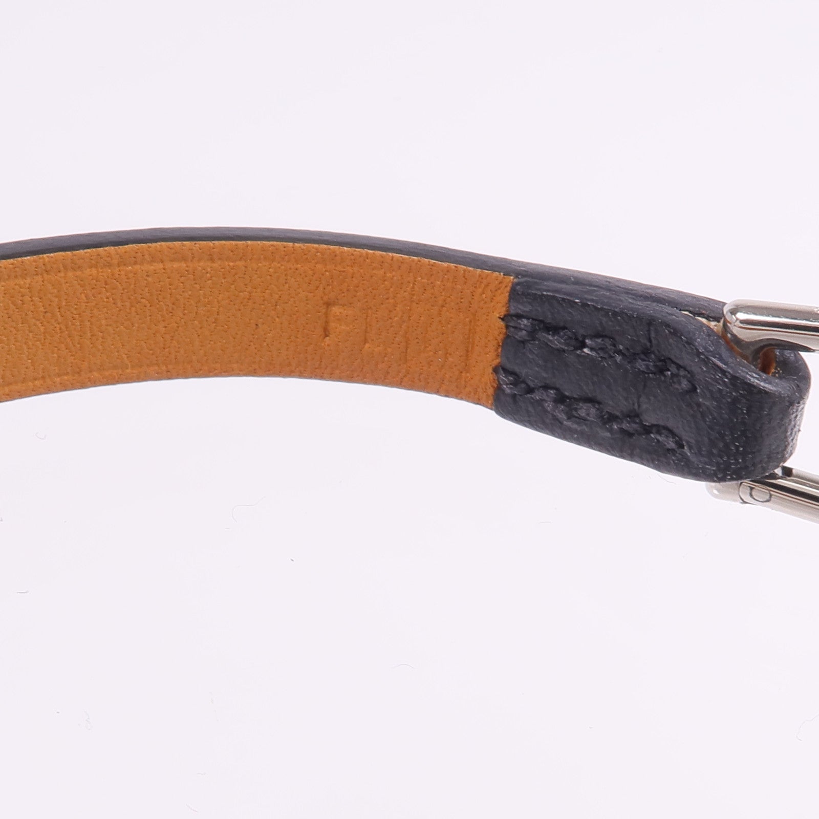 HERMES 【激減優惠】Swift皮革Rivale Mini Bracelet銀扣手鏈Noir