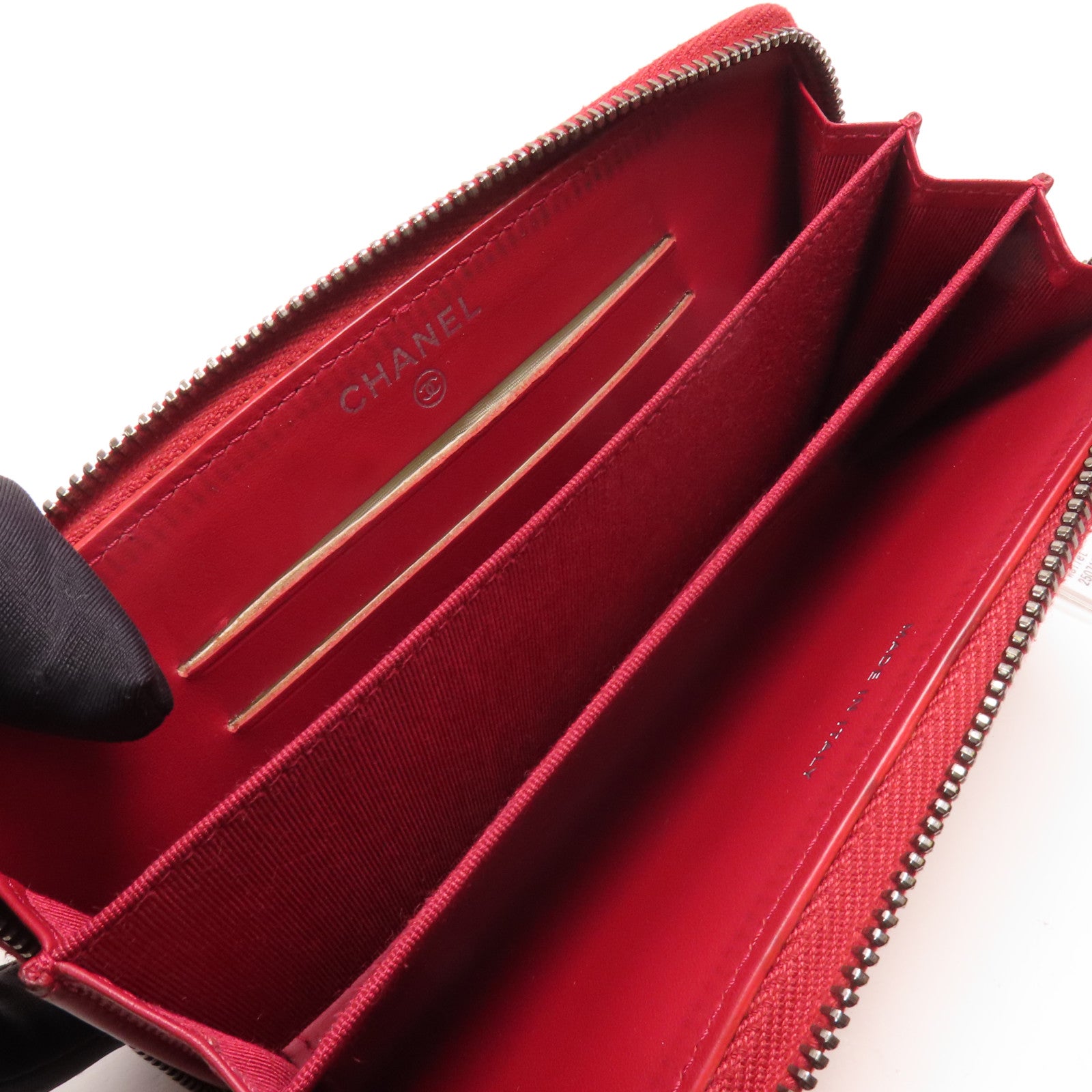 CHANEL 漆皮皮革Wallet銀扣錢包