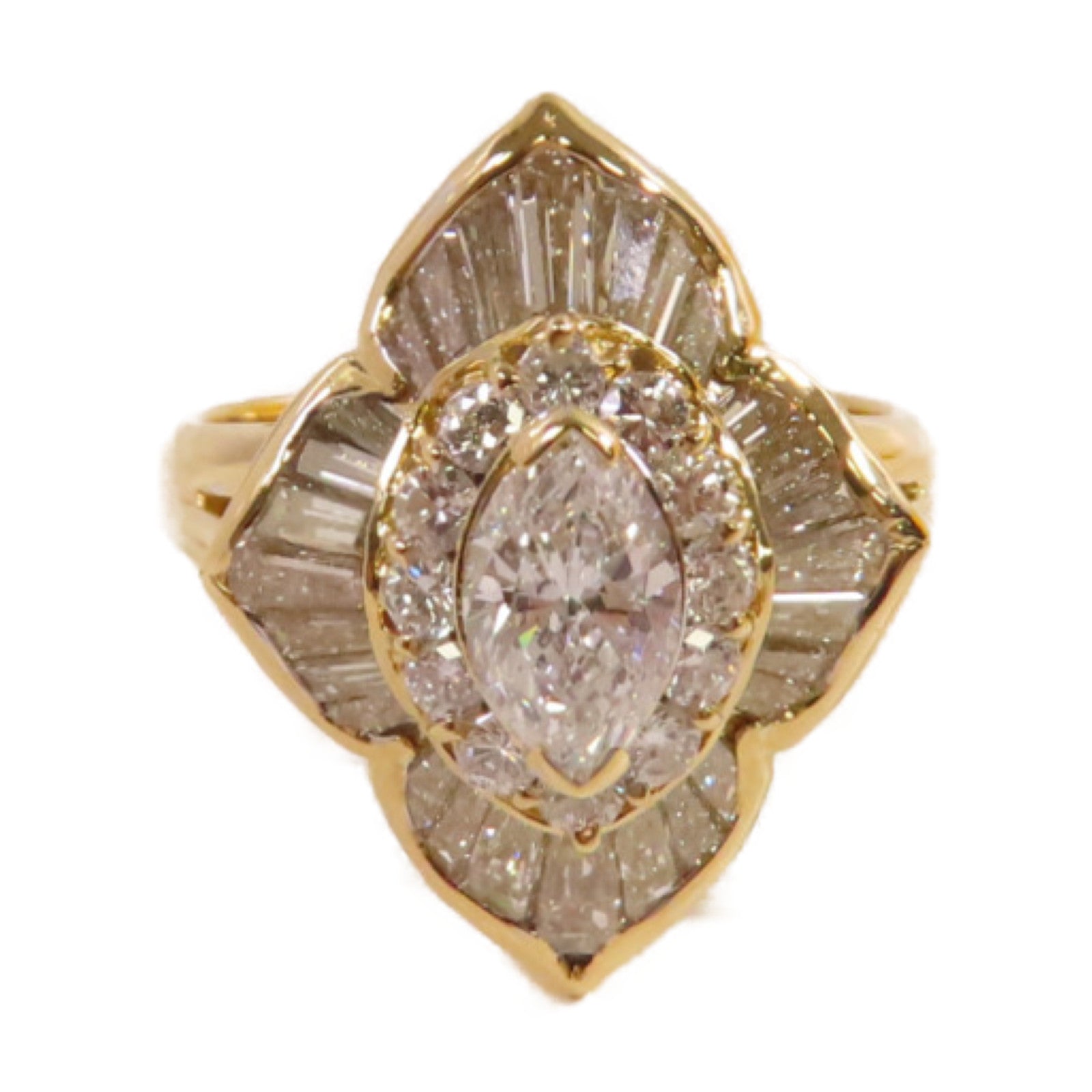 JEWELRY 18K黃金/0.47ct鑽石/1.46ct鑽石Diamond Ring戒指US#6