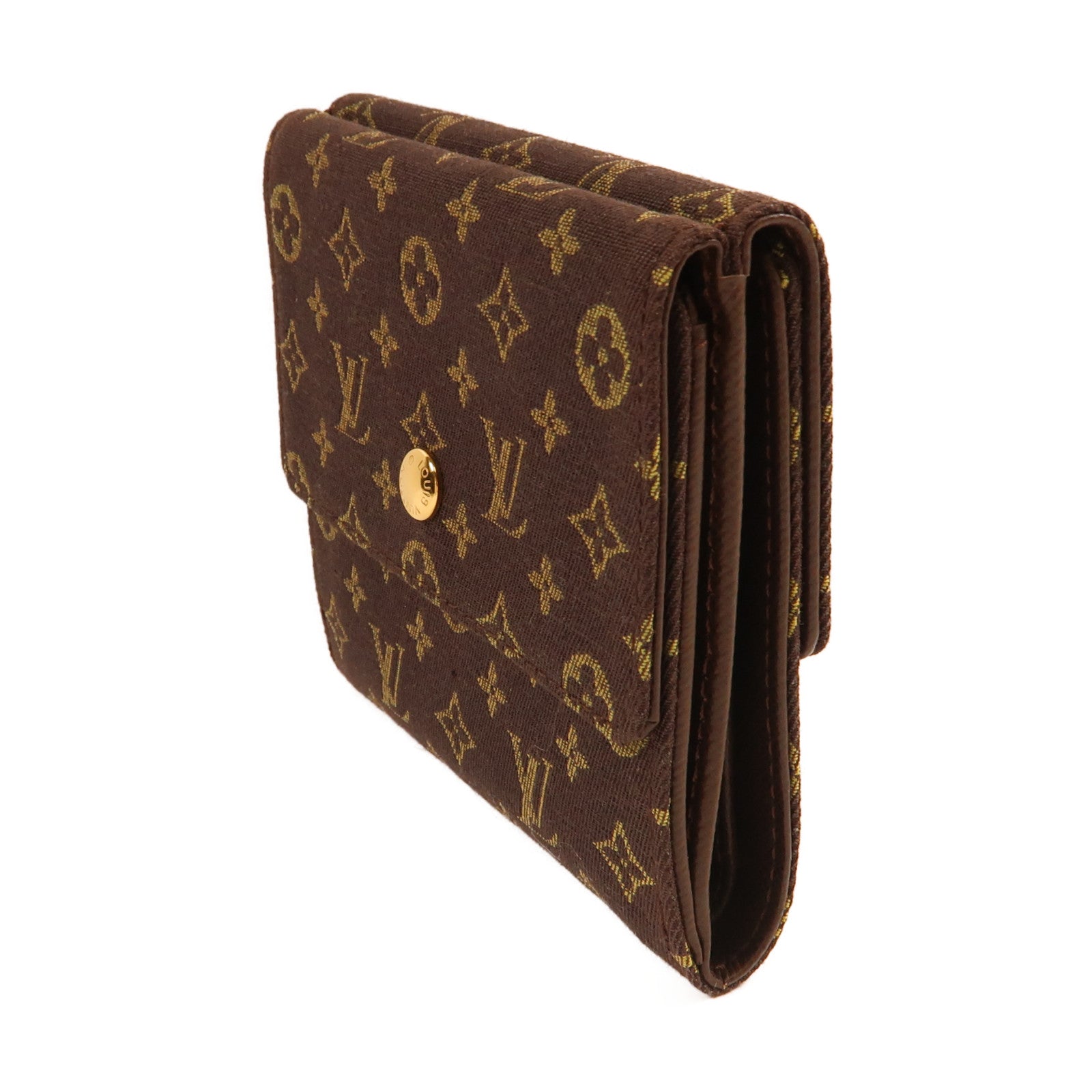 LOUIS VUITTON 帆布Wallet金扣錢包啡色