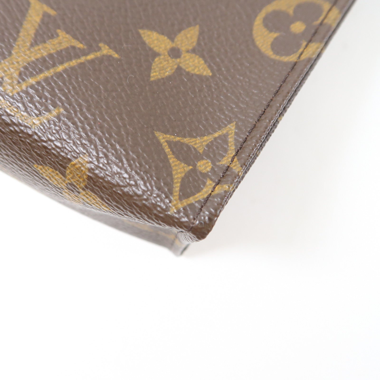 LOUIS VUITTON Monogram Toiletry Pouch金扣手拿包啡色