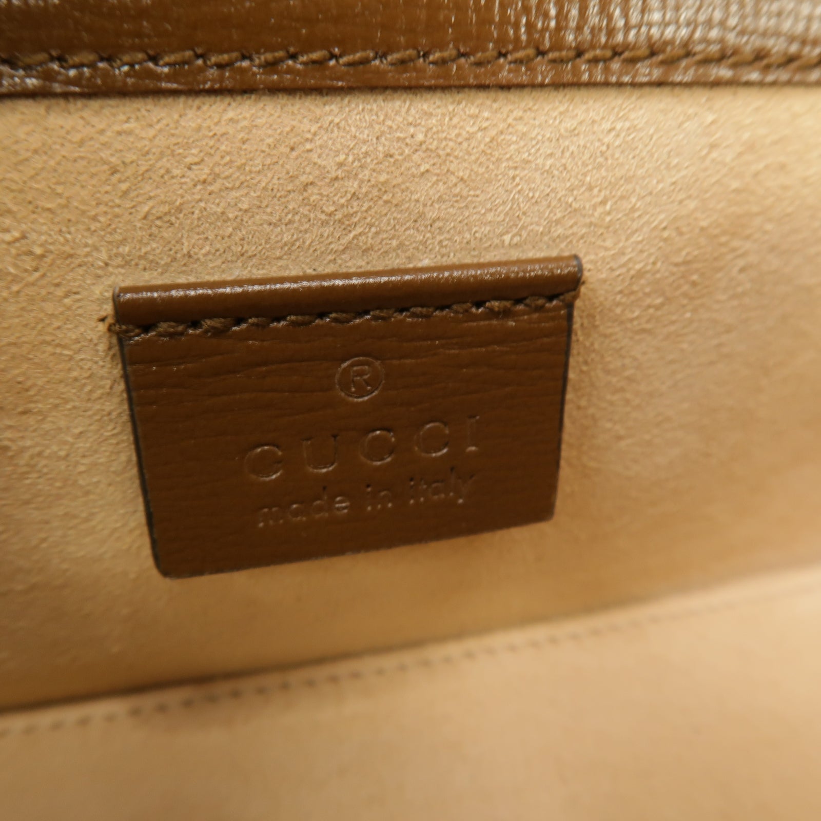 GUCCI 塗層帆布Horsebit 1955 Shoulder Bag金扣肩背袋啡色