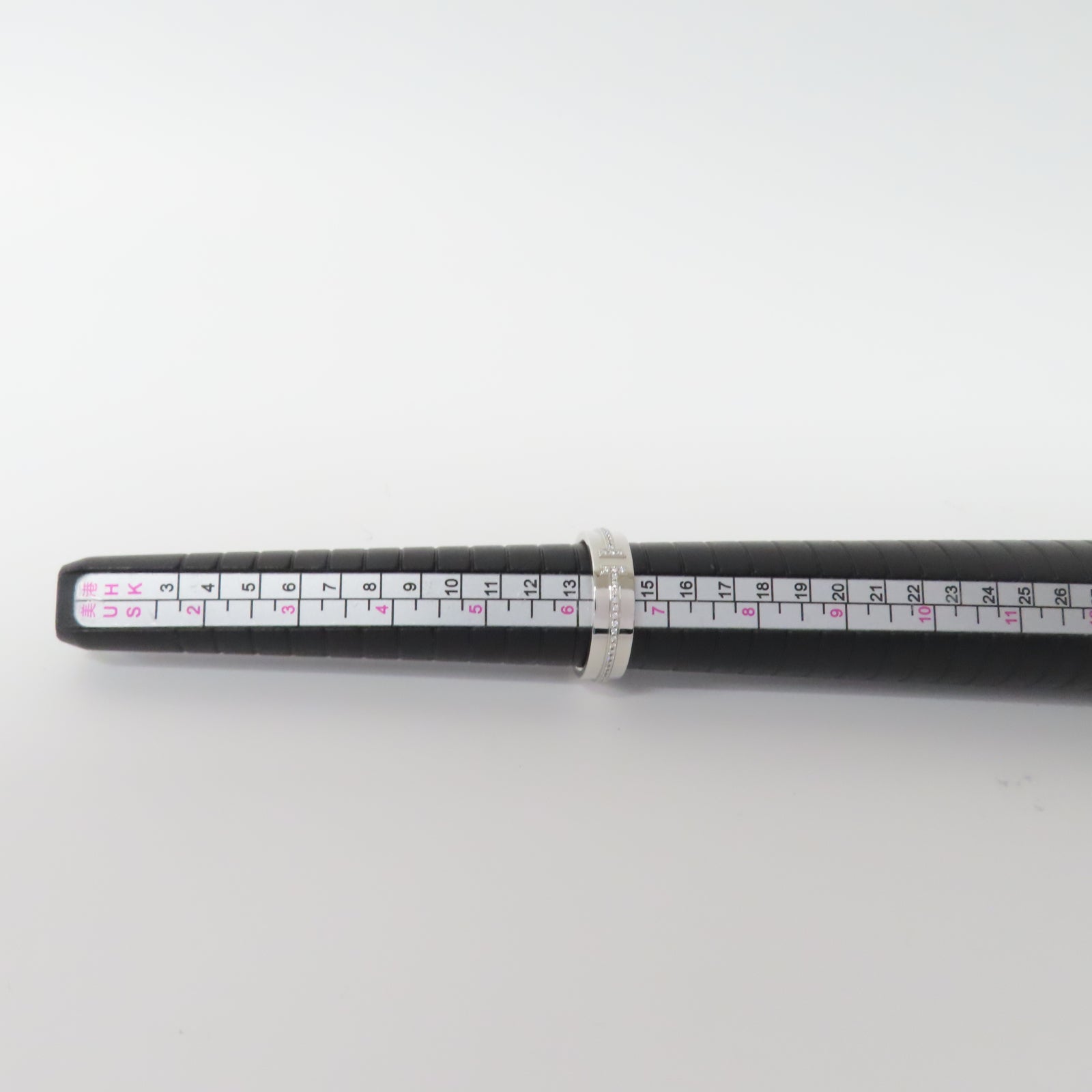 TIFFANY＆CO 18K白金T Two Ring鑽石戒指US#6.25