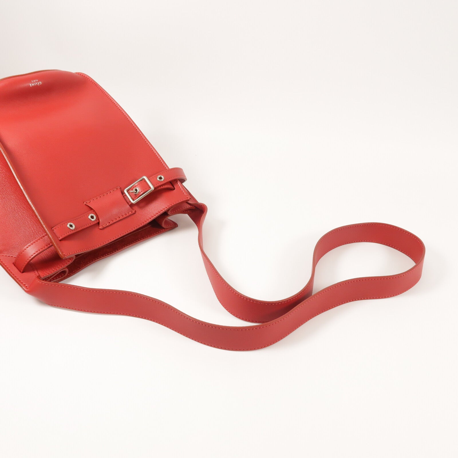 CELINE 牛皮皮革Big Bag Bucket銀扣肩背袋