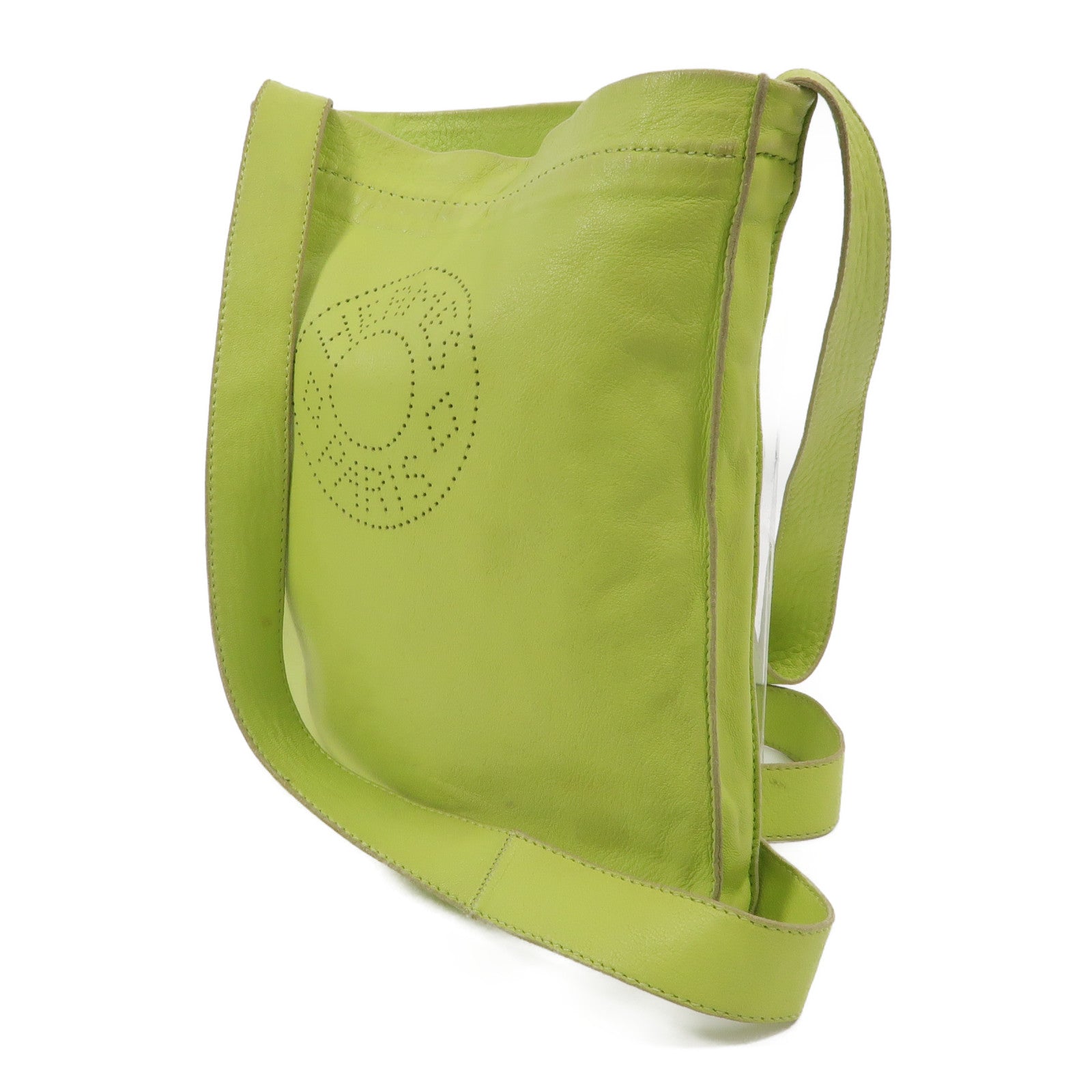 HERMES Milo皮革Clou De Selle肩背袋Kiwi