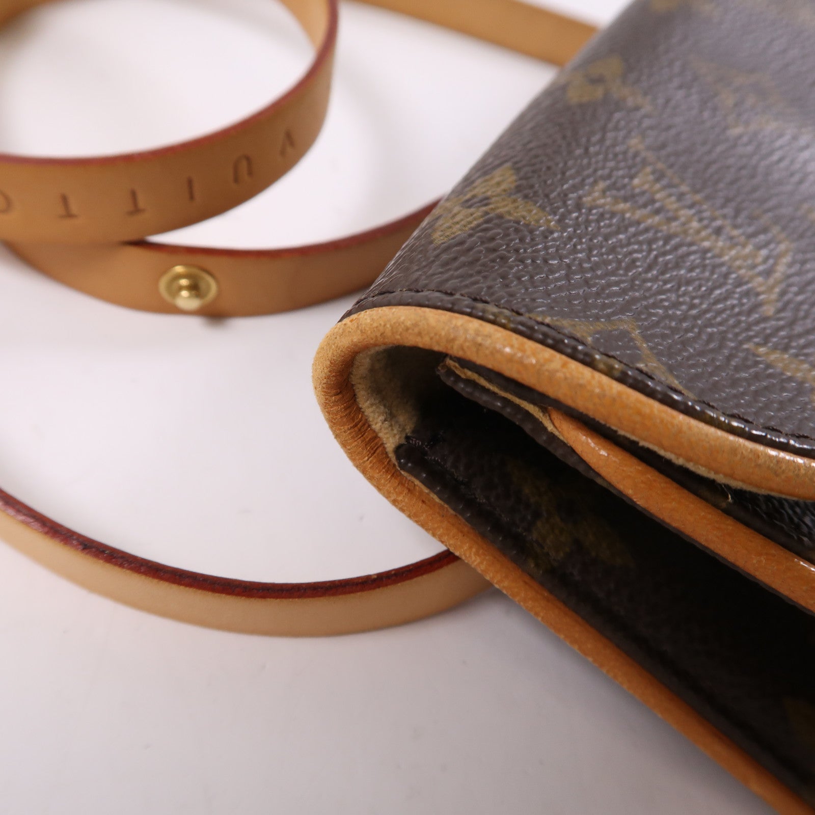 LOUIS VUITTON Monogram Pochette Florentine金扣腰包啡色