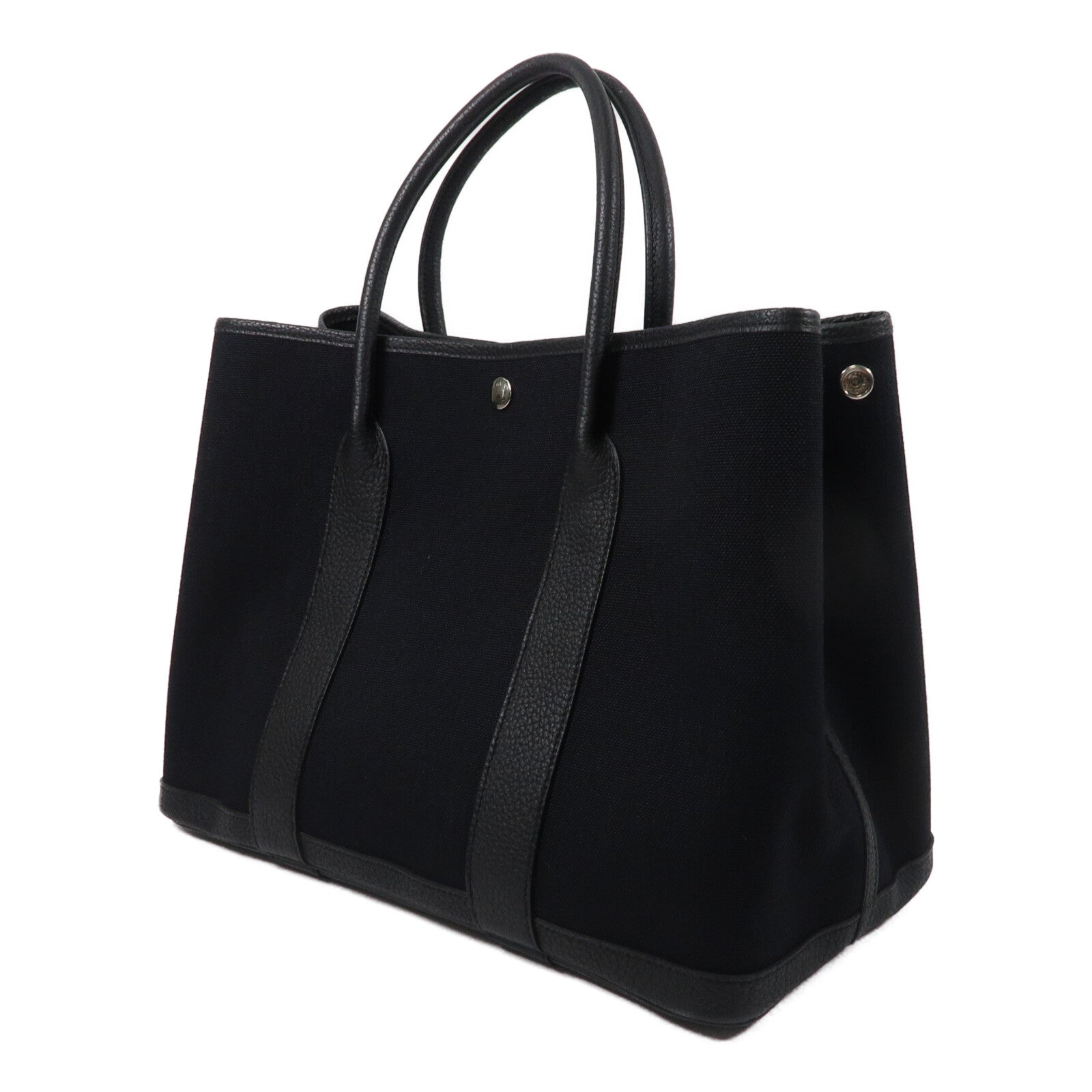 HERMES 帆布Garden Party PM手挽袋Noir