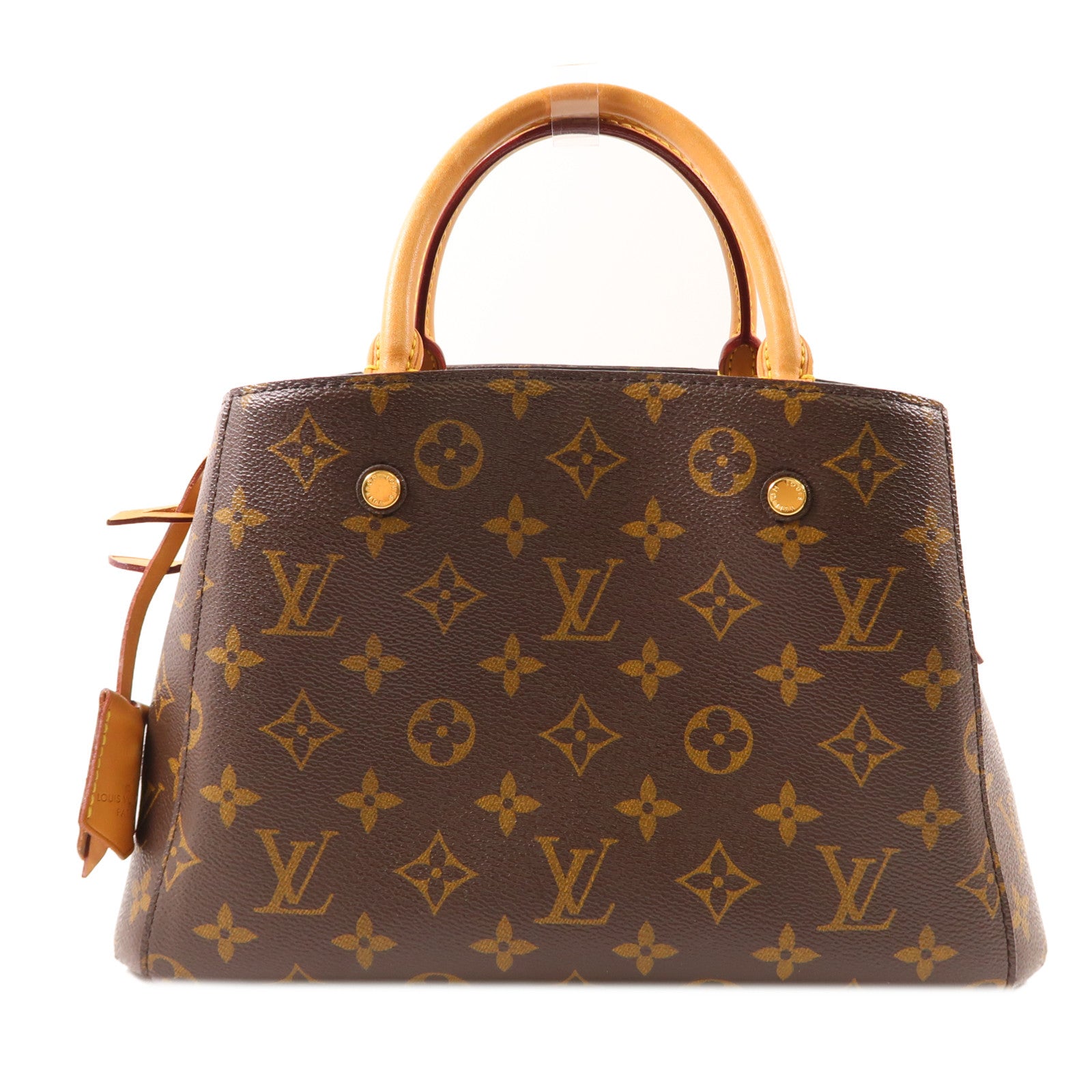 LOUIS VUITTON Monogram Montaigne BB金扣手挽肩背兩用袋棕色