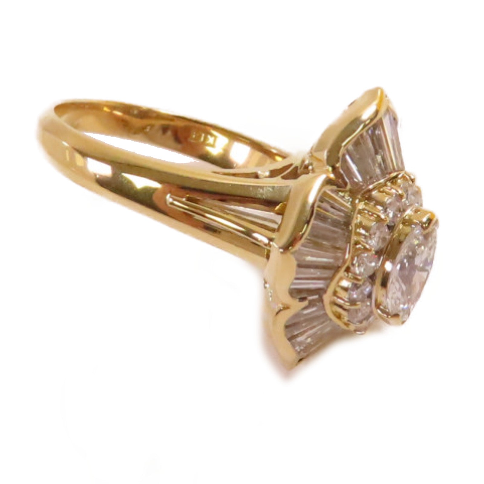 JEWELRY 18K黃金/0.47ct鑽石/1.46ct鑽石Diamond Ring戒指US#6