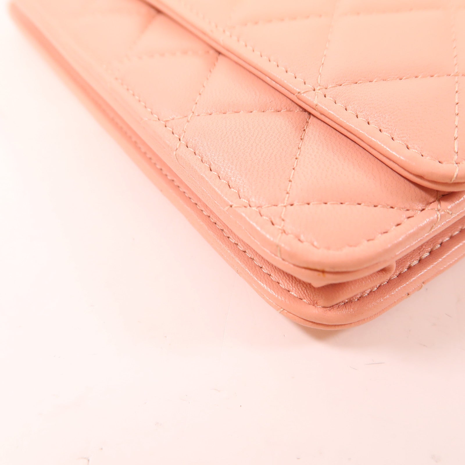CHANEL CC GHW Chain Shoulder Bag Lambskin Leather Pink