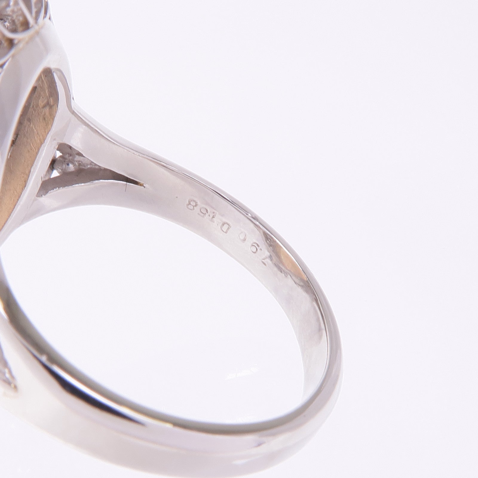 JEWELRY PT900鉑金Opal Diamond Ring蛋白石/鑽石戒指US#7.75
