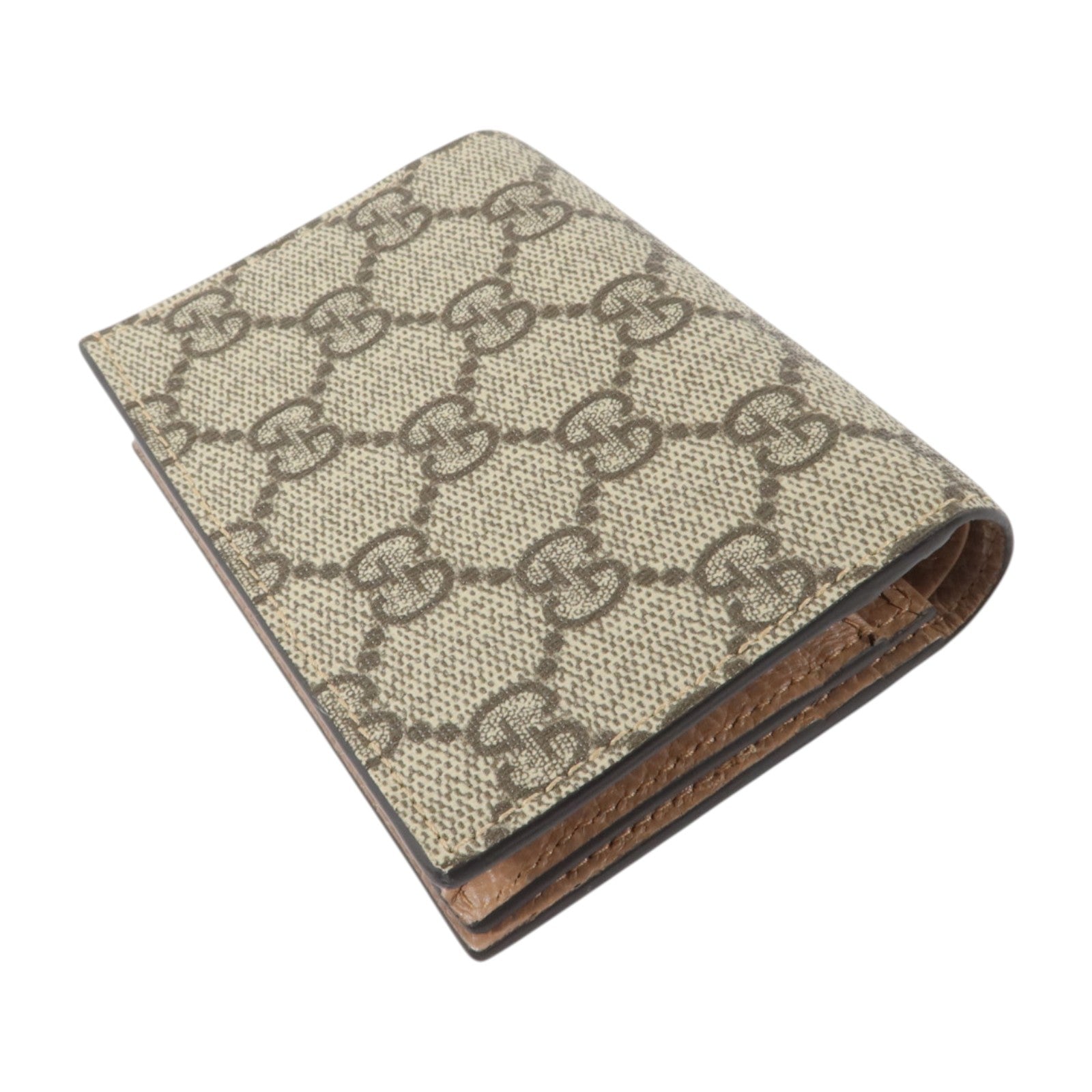 GUCCI 塗層帆布/牛皮皮革GG Marmont Card Case Wallet金扣錢包