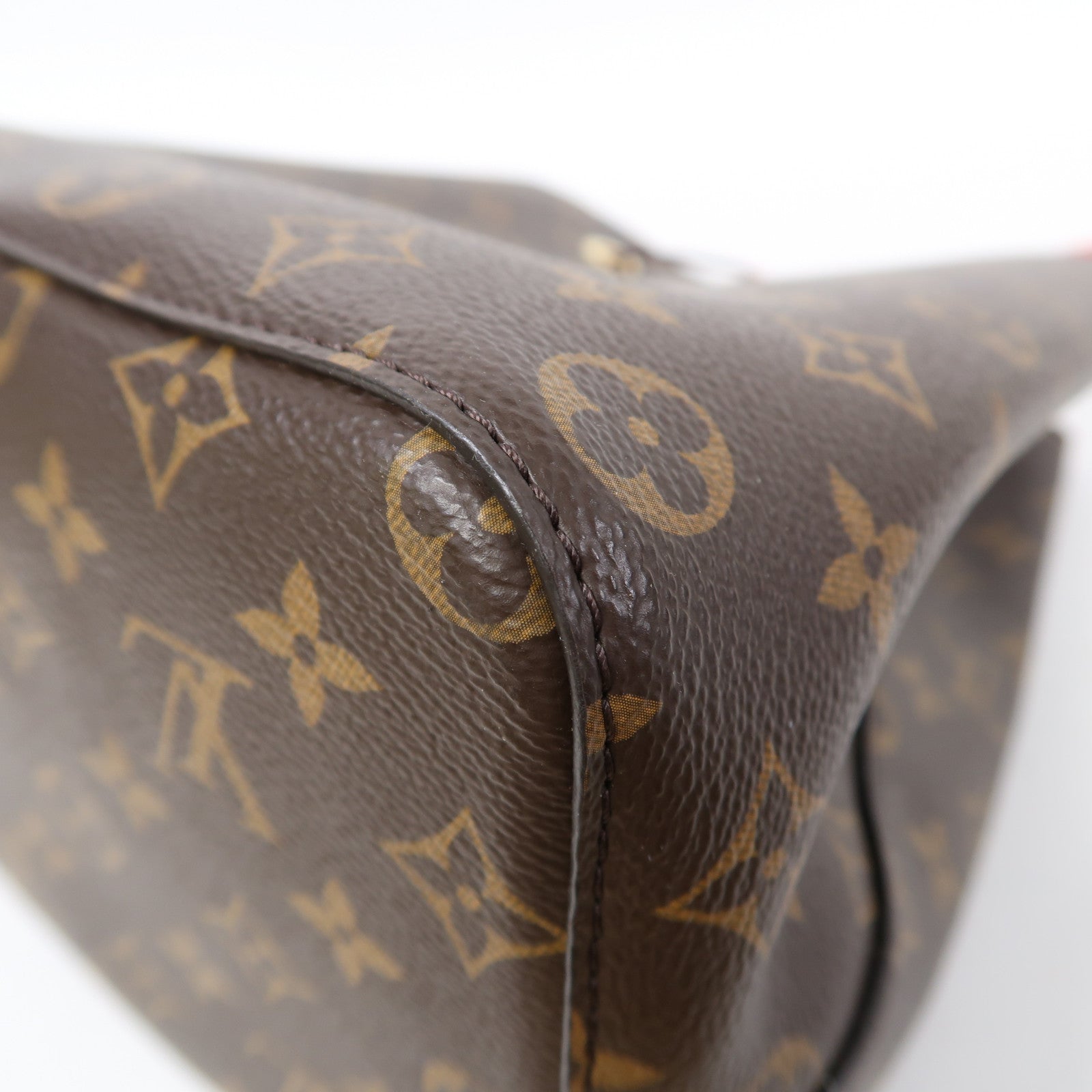 LOUIS VUITTON Monogram Neo Noe MM金扣肩背袋啡色/紅色