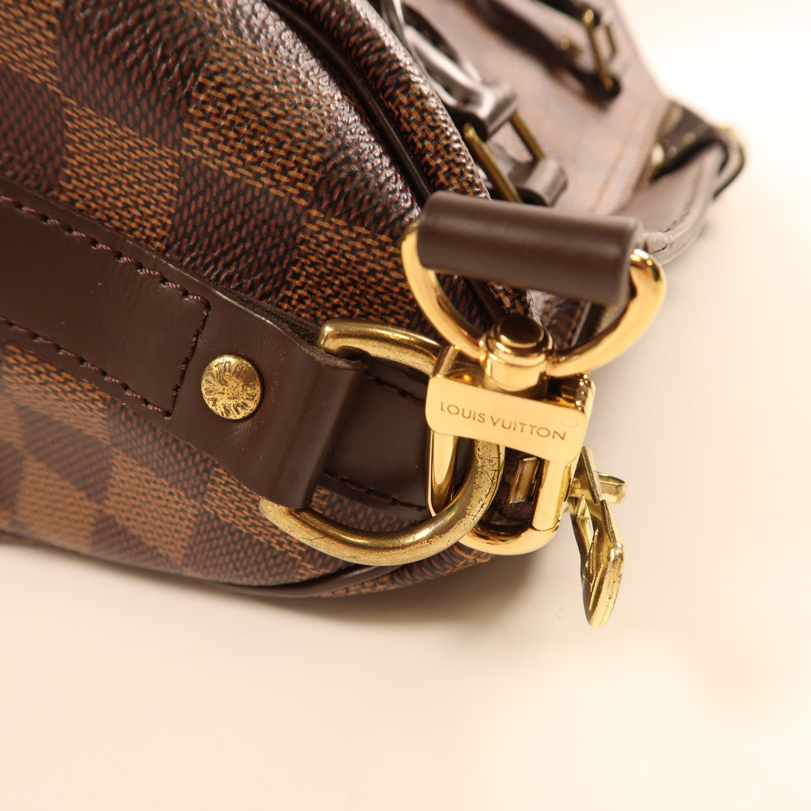 LOUIS VUITTON Damier Speedy 25金扣手挽肩背兩用袋啡色
